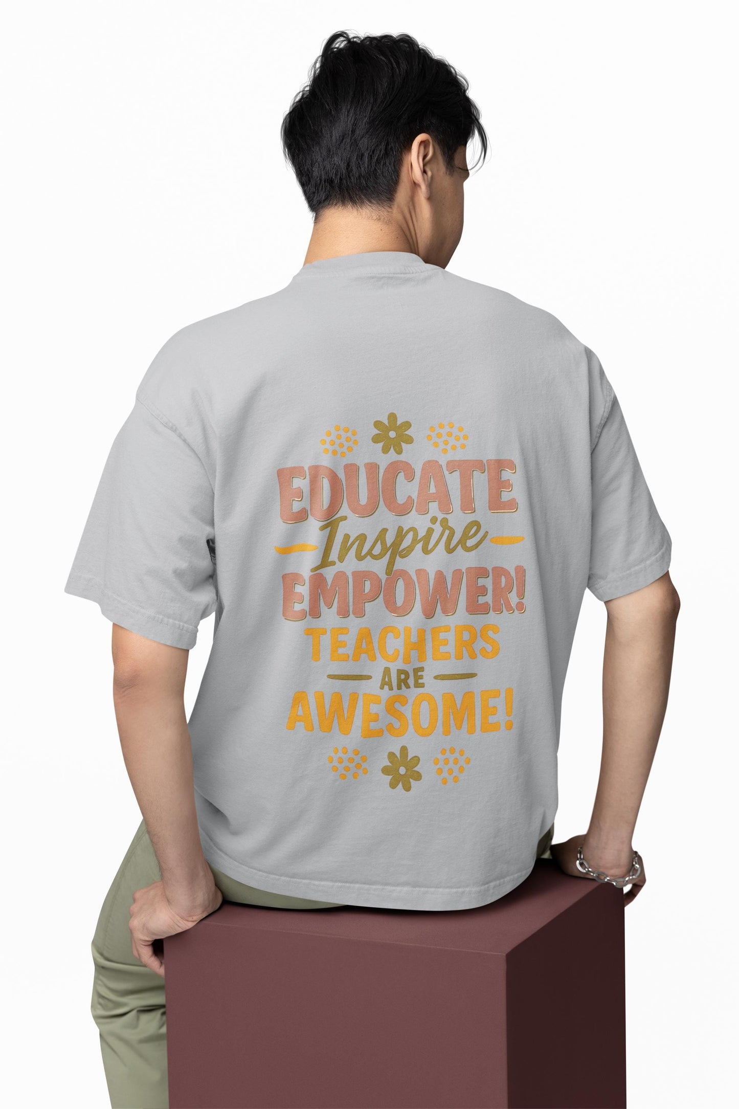 Educate Inspire Empower Teachers Are Awesome Beefy-T® Short-Sleeve T-Shirt, Great Gift for Educator, Ideal Back to School Tee, Teacher