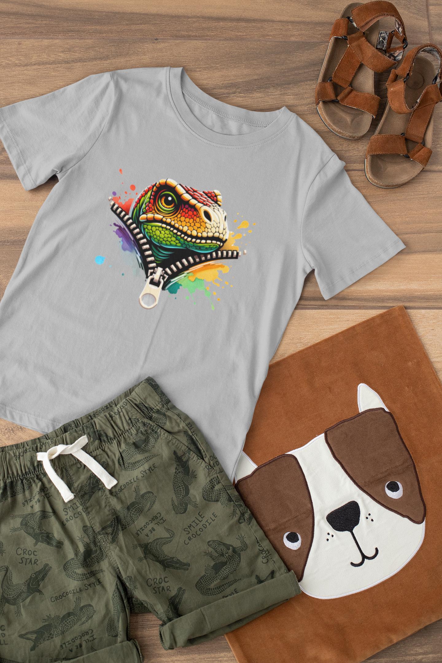 Kids Dinosaur Graphic Tee, Fun Shirt for Children, Cool Summer Clothing, Gift for Kids, Party Wear, Youth Tee, Children's Favorite Reptile