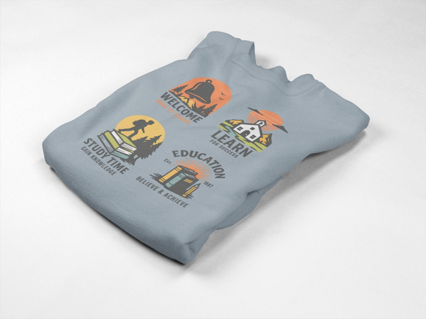 Kids Inspiring Sweatshirt - Welcome, Learn, Study Time, Fun Sweatshirt, Classroom Style, Back to School, Gift for Boy & Girl Back to School
