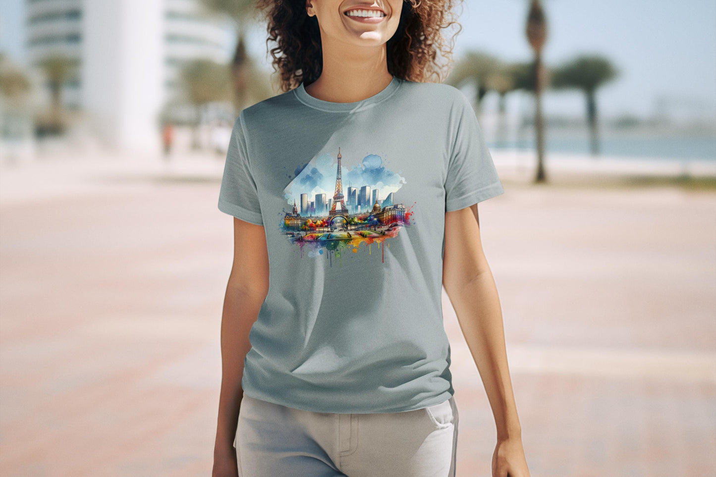 Paris en Couleur T-Shirt, Casual Fashion Tee, Gift for Travelers, Summer Wardrobe Essential, Eiffel Tower Art Shirt, Vacation Vibe Tee