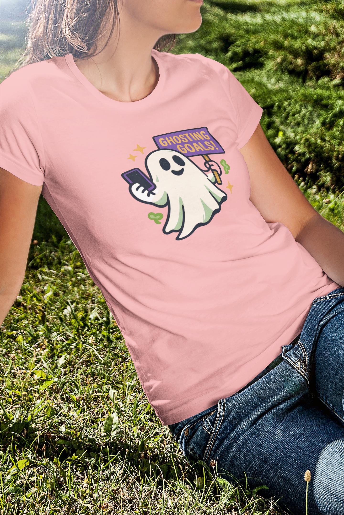 Ghosting Goals Youth Short Sleeve Tee, Fun Halloween Tee, Cute Ghost Graphic Tee, Spooky Season Apparel, Kids' Halloween Top Back to School