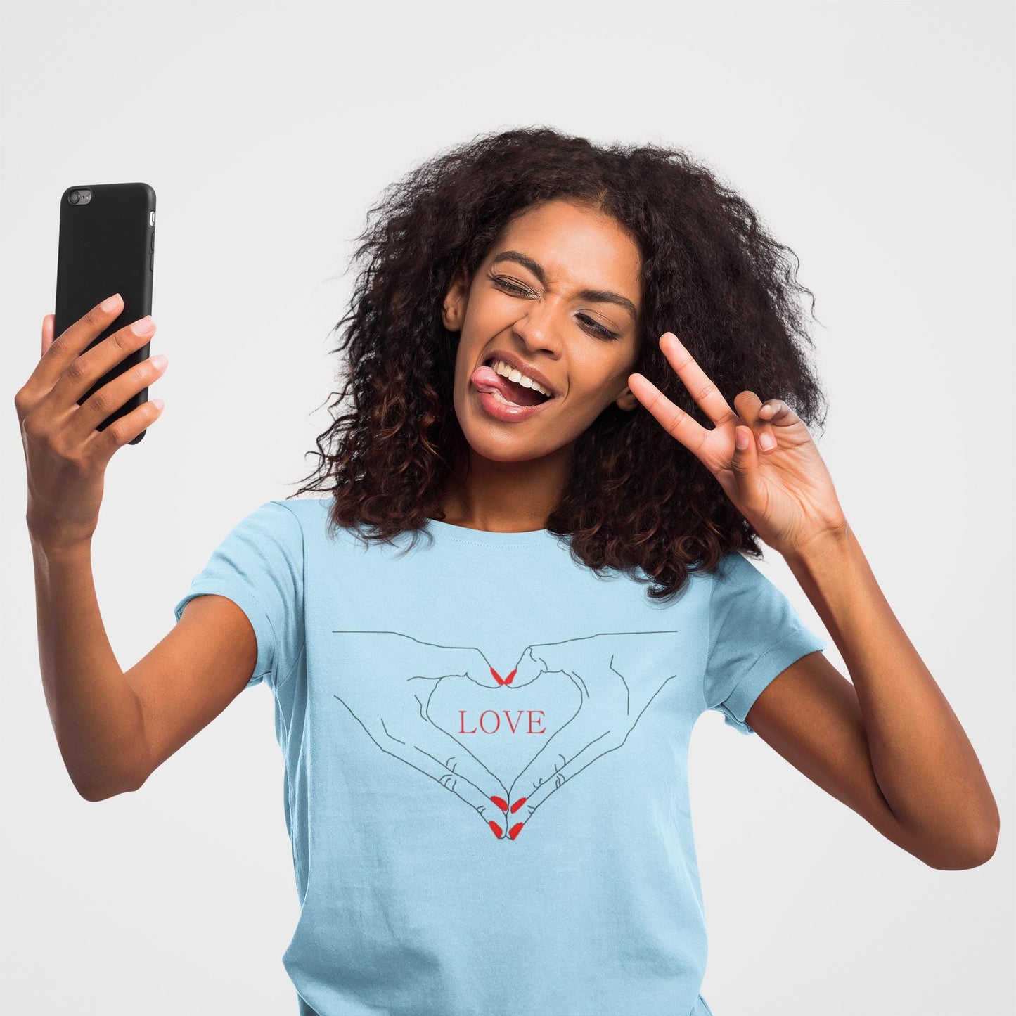 I Heart Love Hands Unisex Jersey Tee, Cute Couple Shirt, Gift for Her, Gift for Him, Valentine's Day Gift, Everyday Casual Wear