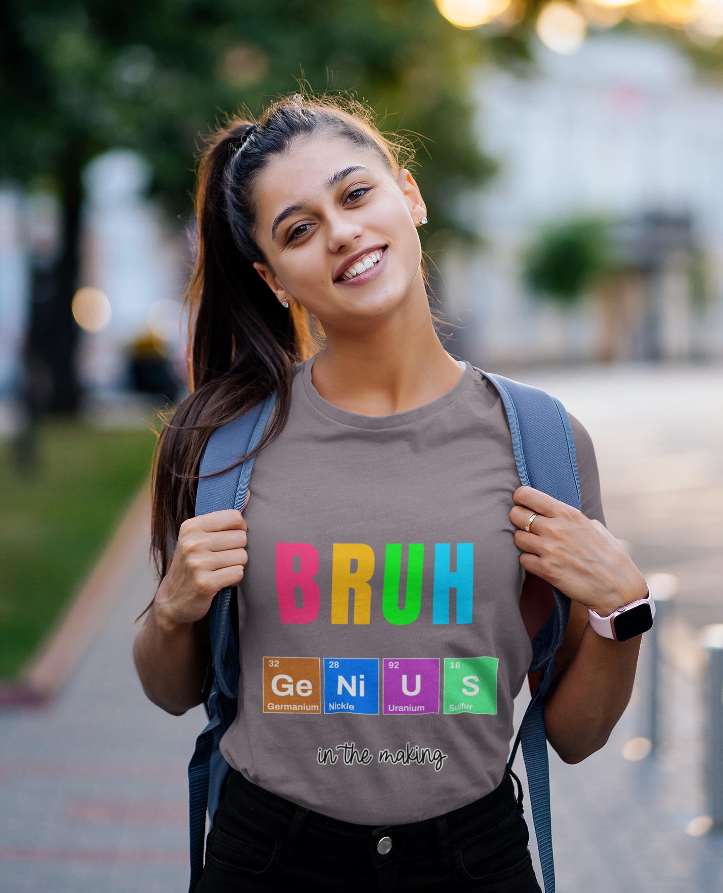 BRUH Genius Youth Tee - Fun Youth Science Inspired T-Shirt, Back to School, Back To School Teacher Student Shirt, First Day Of School Shirts