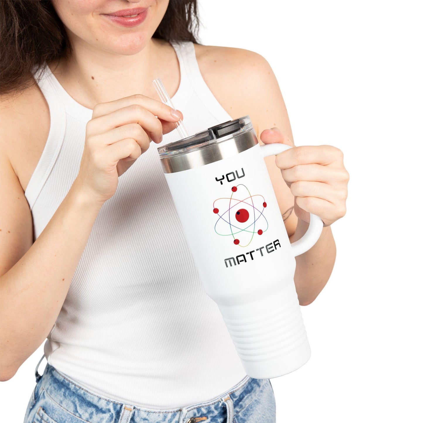 You Matter Insulated Travel Mug, 40oz Insulated Tumbler, Travel, Office, Back to School Refreshment, Perfect for Teachers, Graduate Students