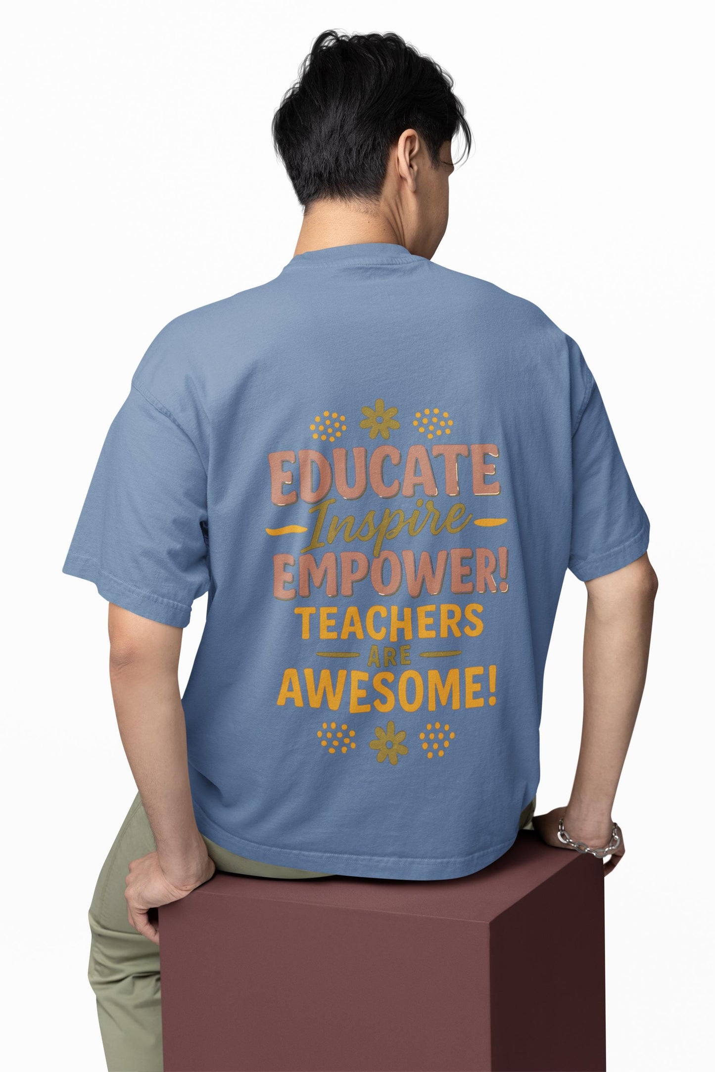 Educate Inspire Empower Teachers Are Awesome Beefy-T® Short-Sleeve T-Shirt, Great Gift for Educator, Ideal Back to School Tee, Teacher