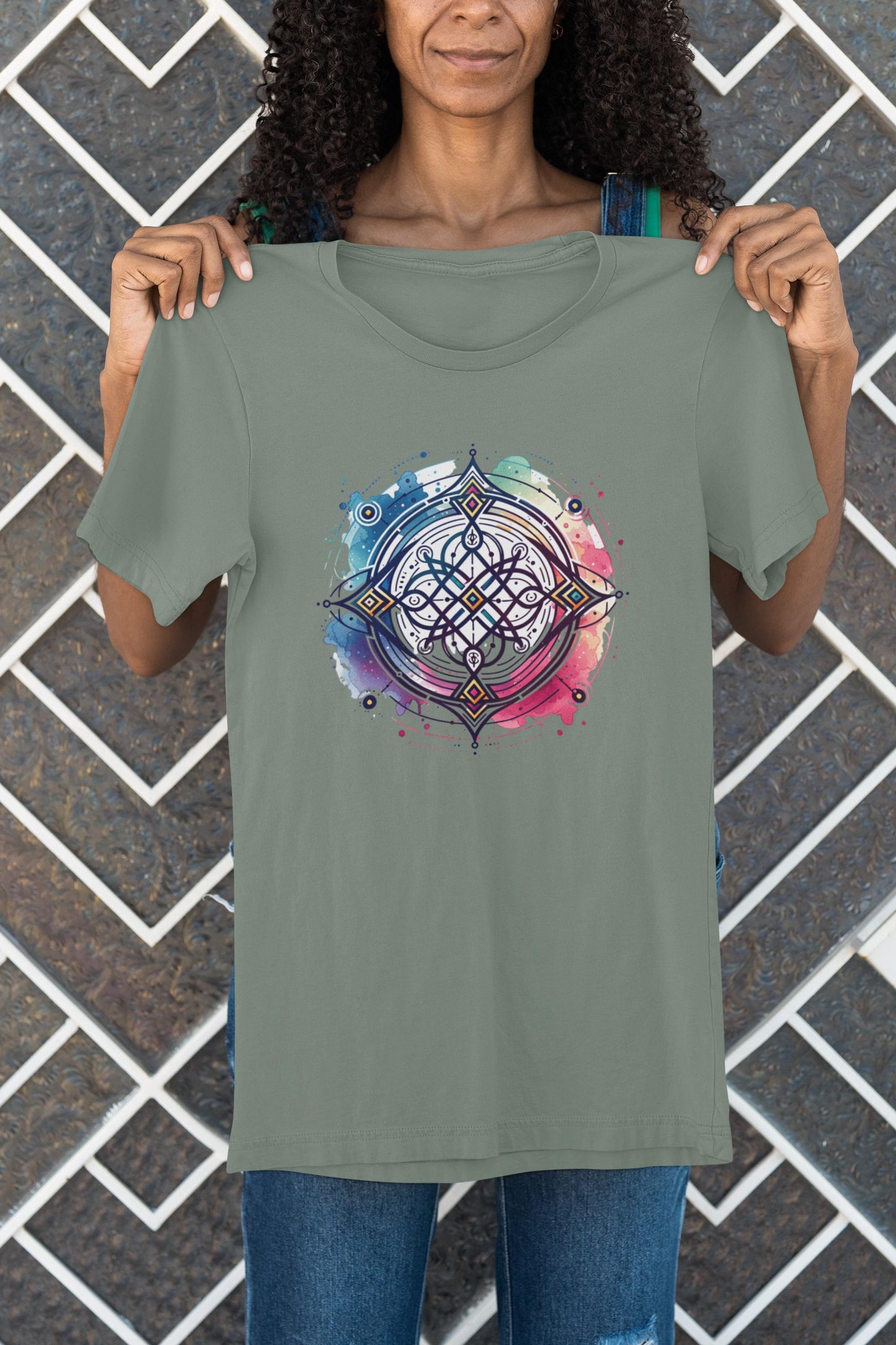 Neodiverse Astro Celestial Neo-Soul T-Shirt, Colorful Mandala Design, Boho Tee, Comfortable Casual Wear, Perfect for Festivals