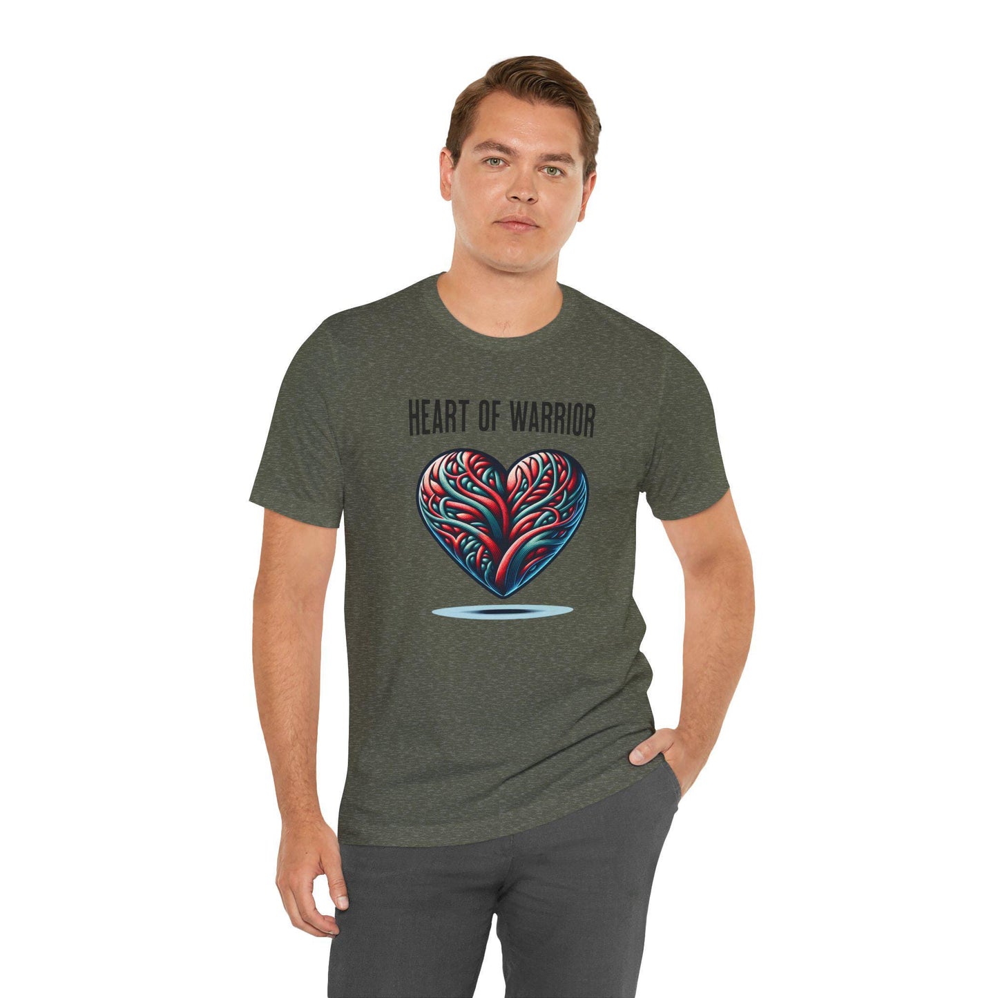 Heart of Warrior Unisex Tee, Inspirational Shirt, Motivational Gift, Casual Spring Summer Fall Wear, Empowerment Apparel, Heart Graphics Tee