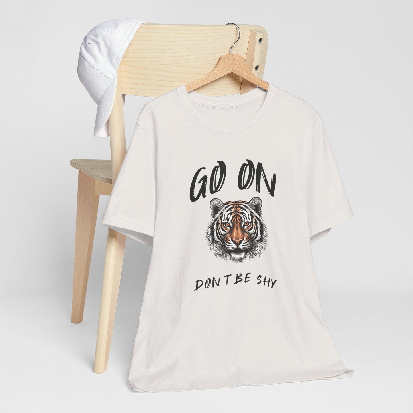 Go On Tiger Graphic Tee - Unisex Short Sleeve Shirt, Motivational Apparel, Animal Lover Gift, Casual Wear, Trendy T-Shirt, Flirty Fun Tee