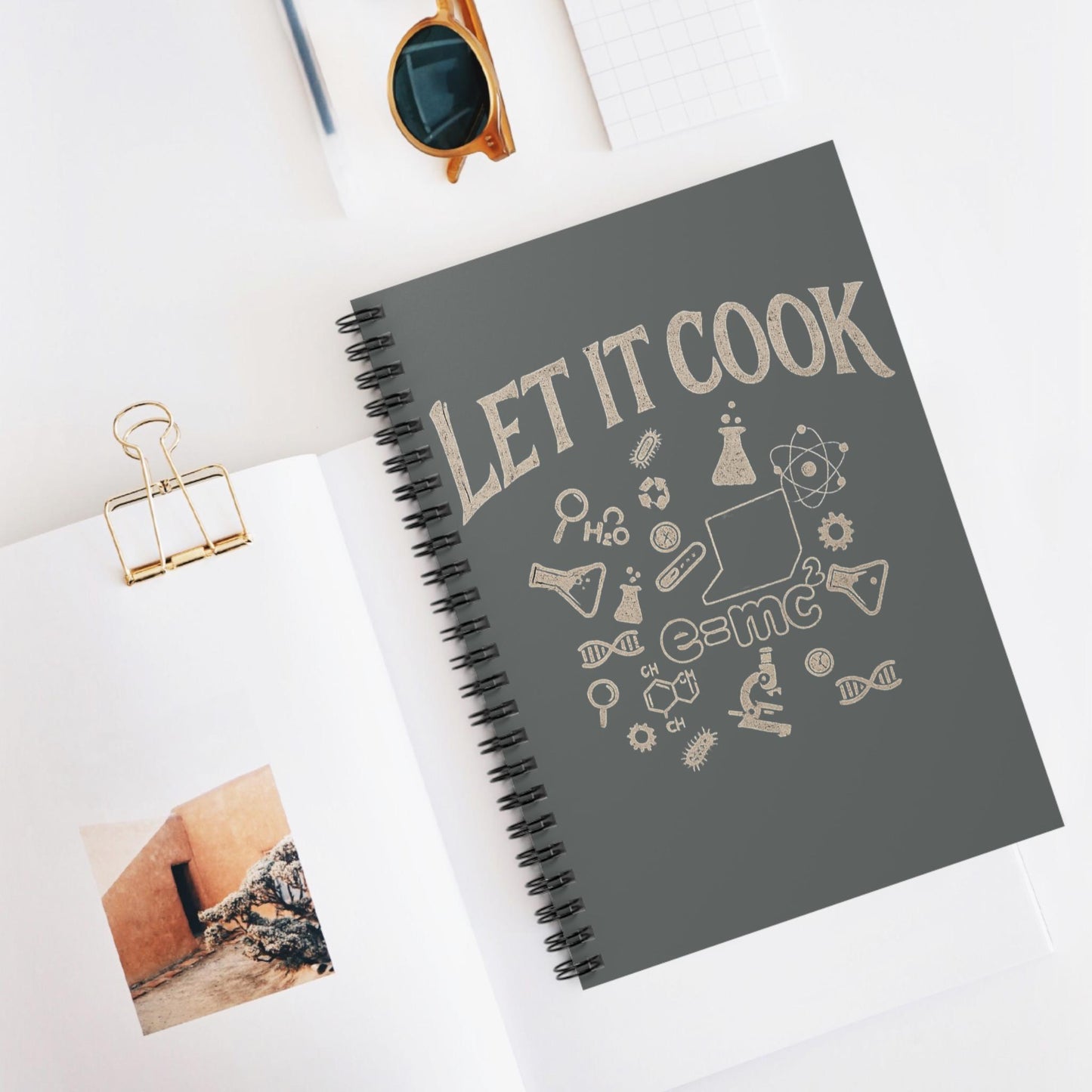 Science Lab Spiral Notebook, Chemistry Journal for Students Teachers STEM Gift Cute, Study Notes Planner Back to School Laboratory Scientist
