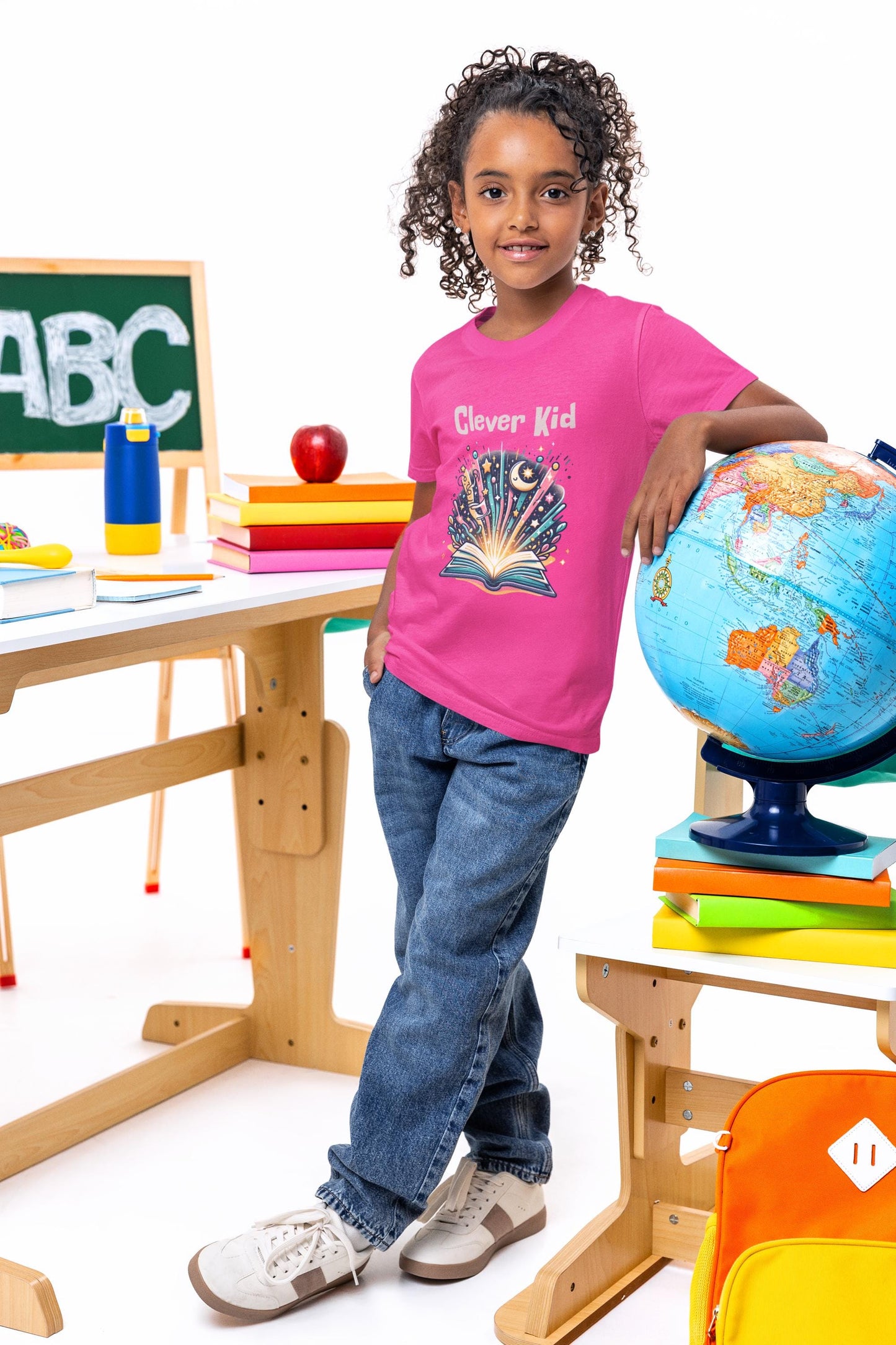 Clever Kid Tee, Kids T-Shirt, Fun Cotton Tee for Young Scholar, Gift for Children, Birthday Gift, Back to School for Reading Enthusiast Tee