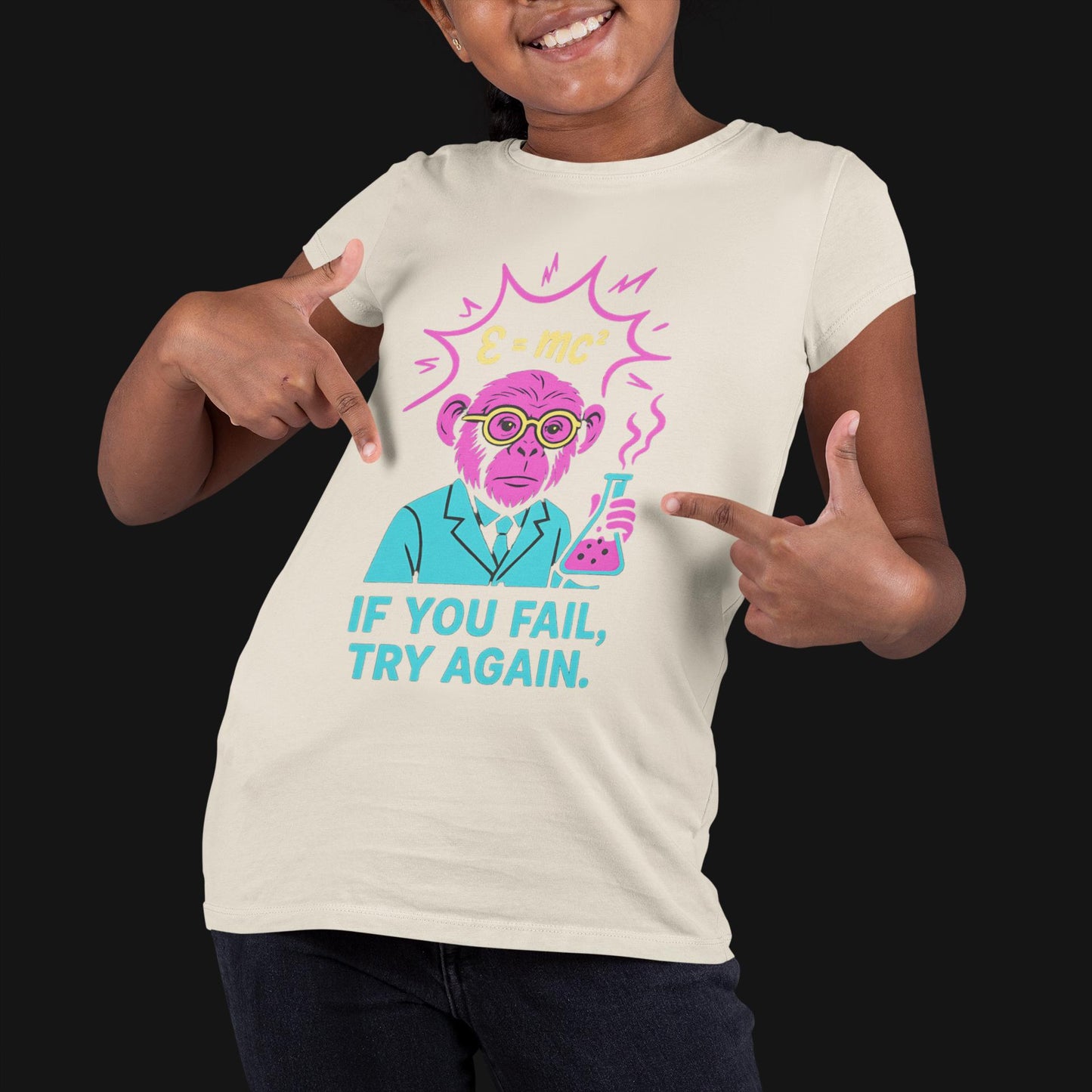 Youth Motivational Tee - 'If You Fail, Try Again'- Back to School Gift for Students, Welcome Back Tee, Back-to-School T-Shirt, Student Shirt