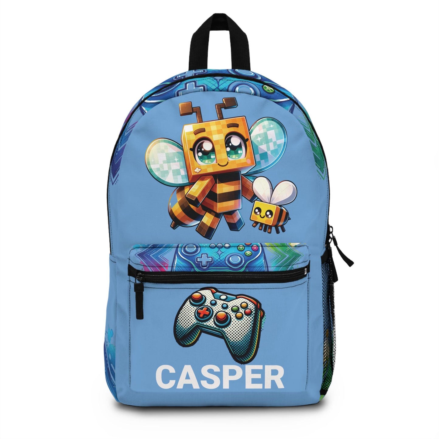 Personalized Name Gamer School Bookbag, Gaming Back to School Gear, Game Characters School Bag for Boys & Girls, Gamer Back to School Bag