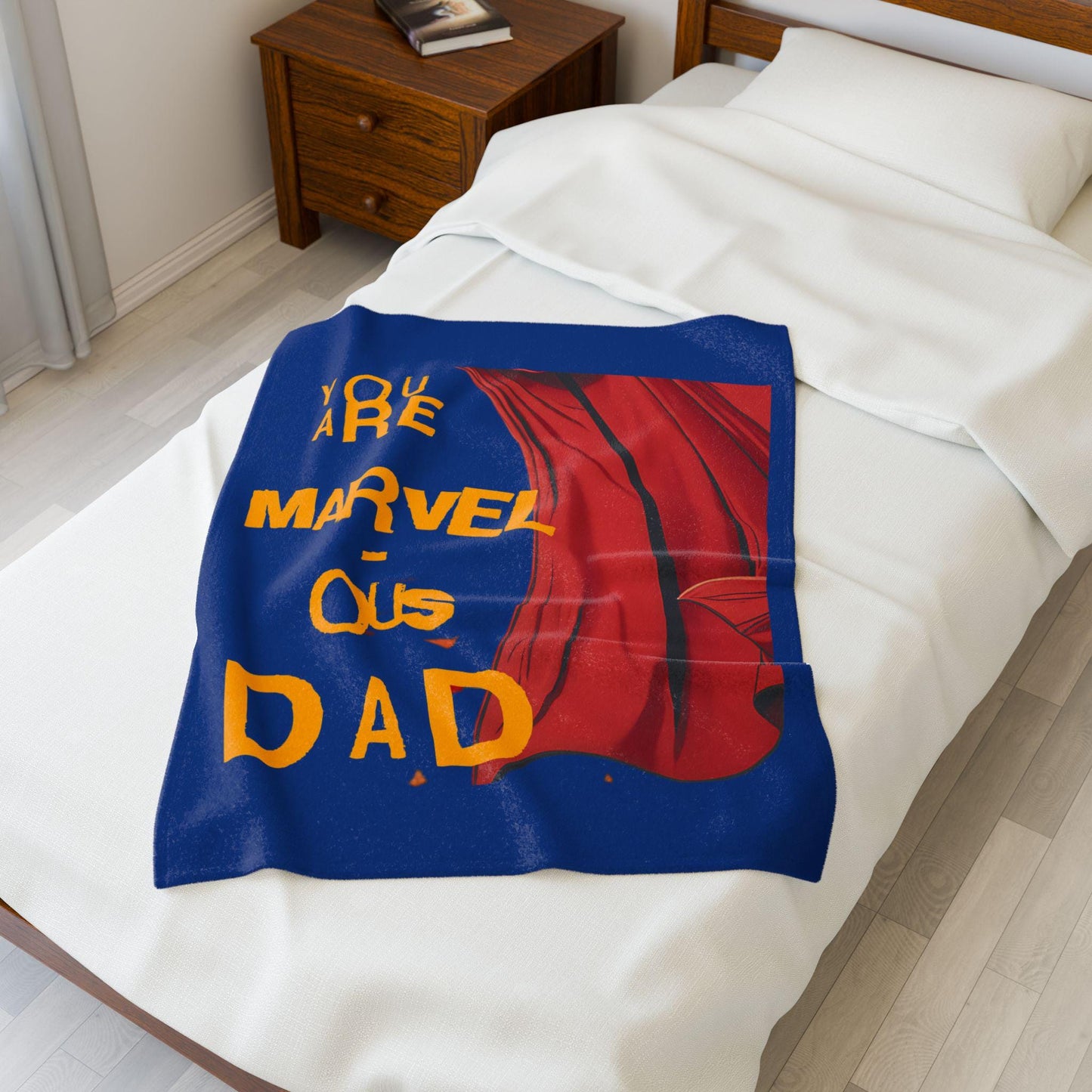 Marvelous Dad Velveteen Blanket - Superhero Gift for Father's Day, Cozy Decor, Kids Room, Movie Night, Dad's Birthday