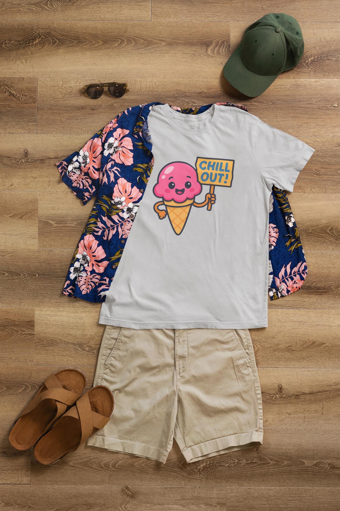 Kids Ice Cream T-Shirt - Chill Out Tee for Summer Fun, Gift for Boy & Girls, Playtime Essentials, Summer Vibes, Back to School Apparel