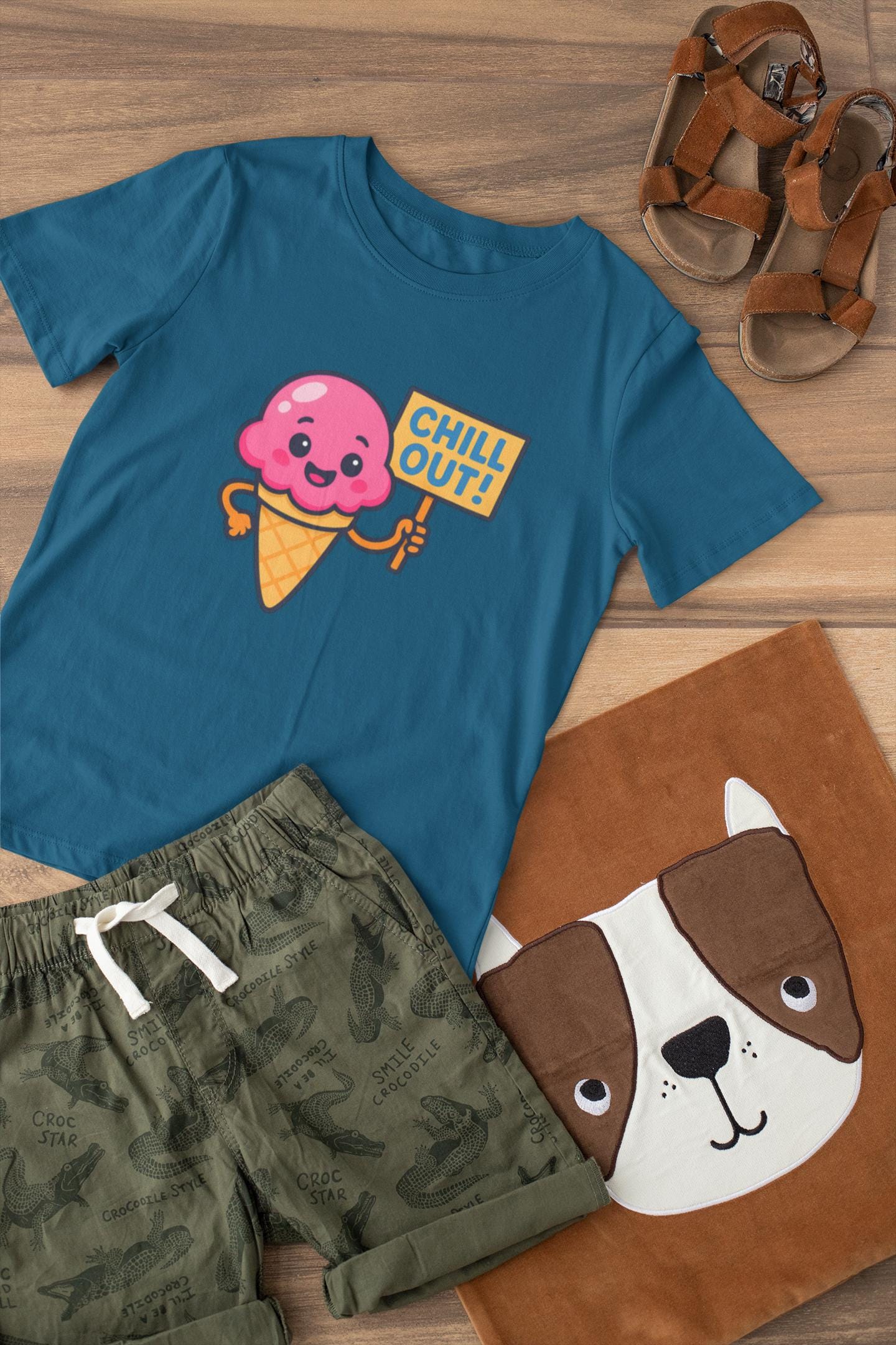 Kids Ice Cream T-Shirt - Chill Out Tee for Summer Fun, Gift for Boy & Girls, Playtime Essentials, Summer Vibes, Back to School Apparel