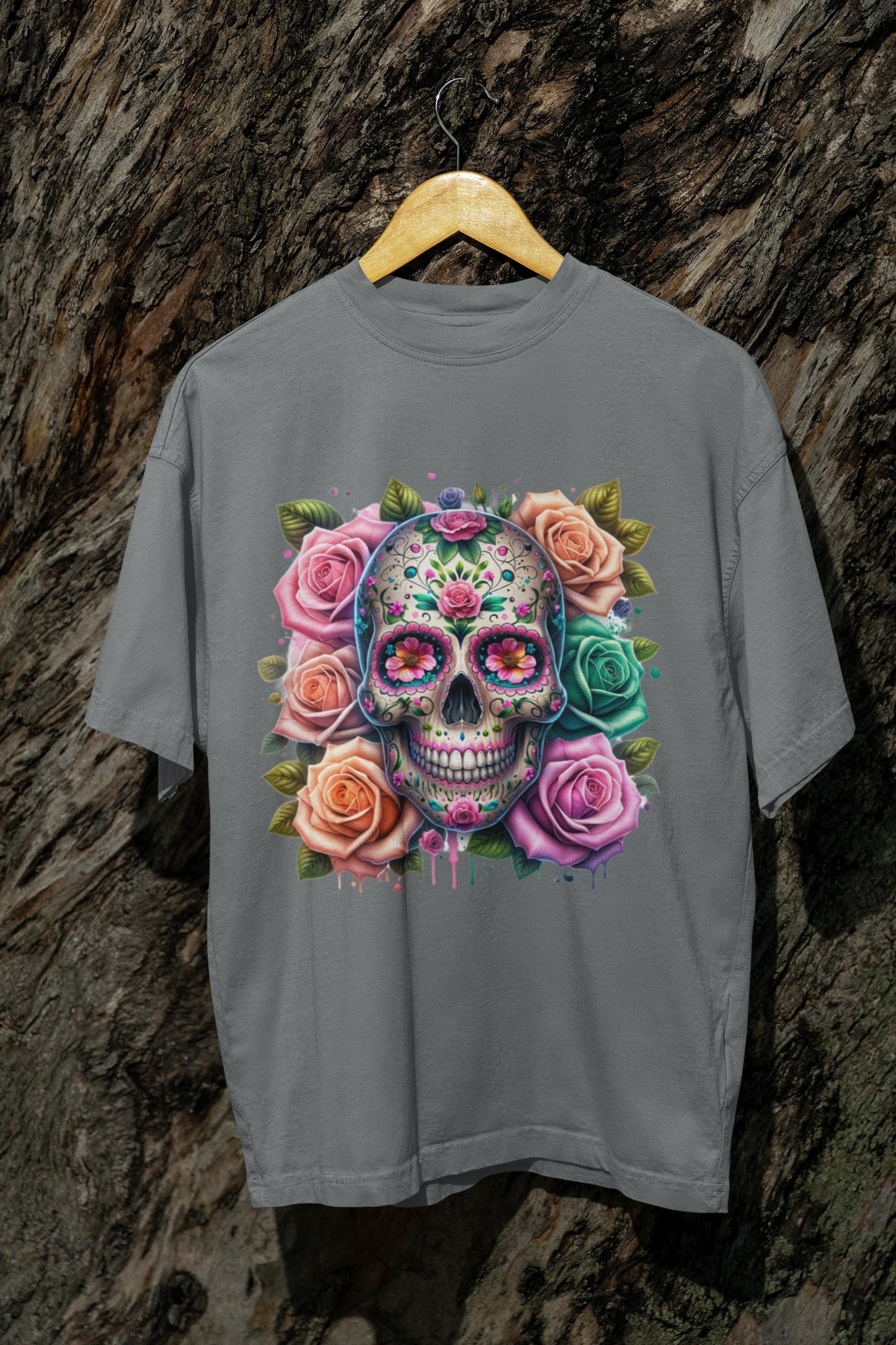 Boho Floral Skull Graphic T-Shirt - Unisex Short Sleeve Shirt, Floral Apparel, Boho Fun Gift, Casual Wear, Trendy T-Shirt, Flirty Fun Tee