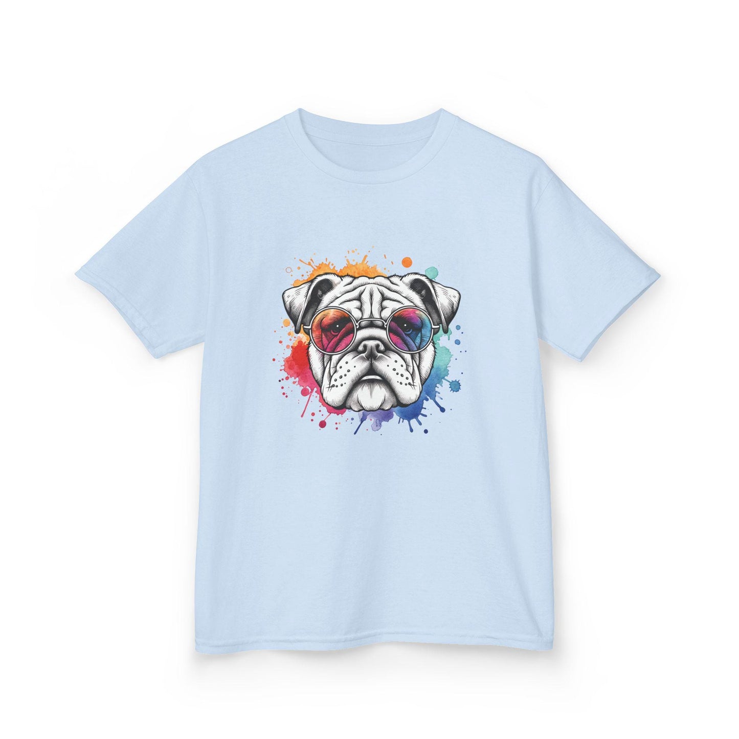 Comfort Colors Artistic Bulldog Illustrated T-Shirt, Kids Bulldug Graphic Tee, Fun Shirt for Children, Cool Summer Clothing, Gift For Kids