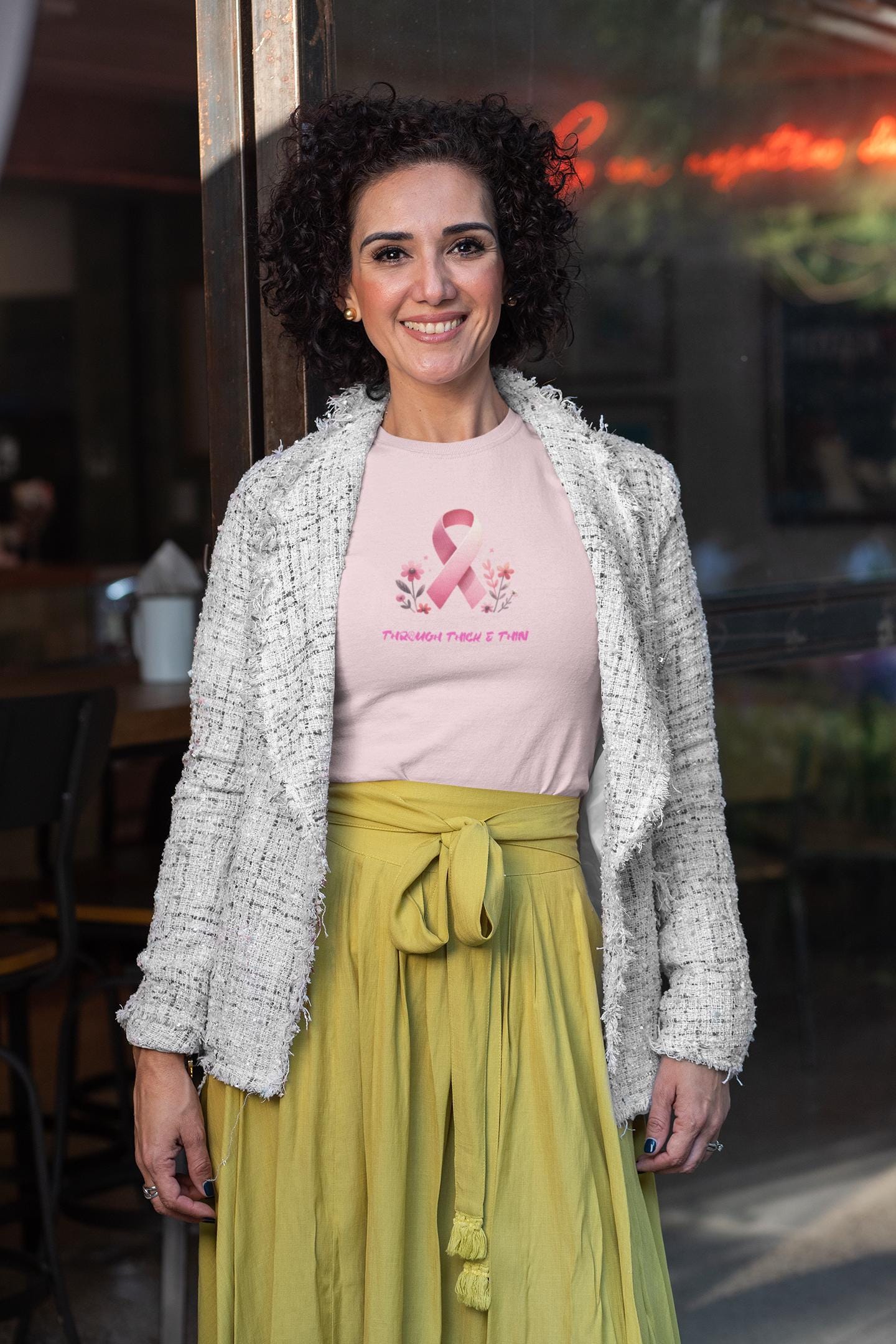 Breast Cancer Awareness T-Shirt, Supportive Tee, Gift for Her, Pink Ribbon Shirt, Advocacy Apparel