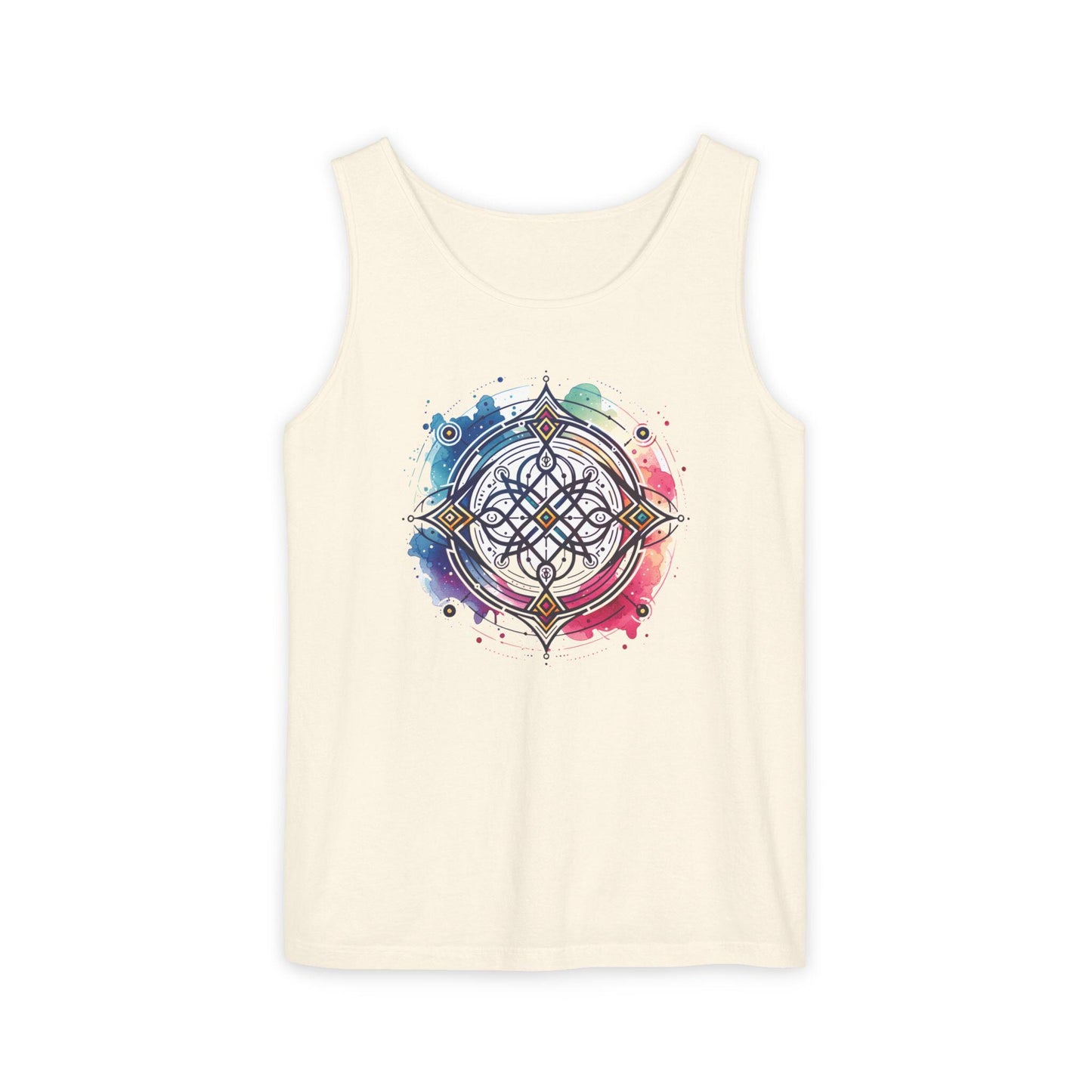 Colorful Mandala Tank Top, Neodiverse Astro Celestial Neo-Soul Tee, Boho Festival Shirt, Perfect Comfort Casual Holiday Weekend Wear