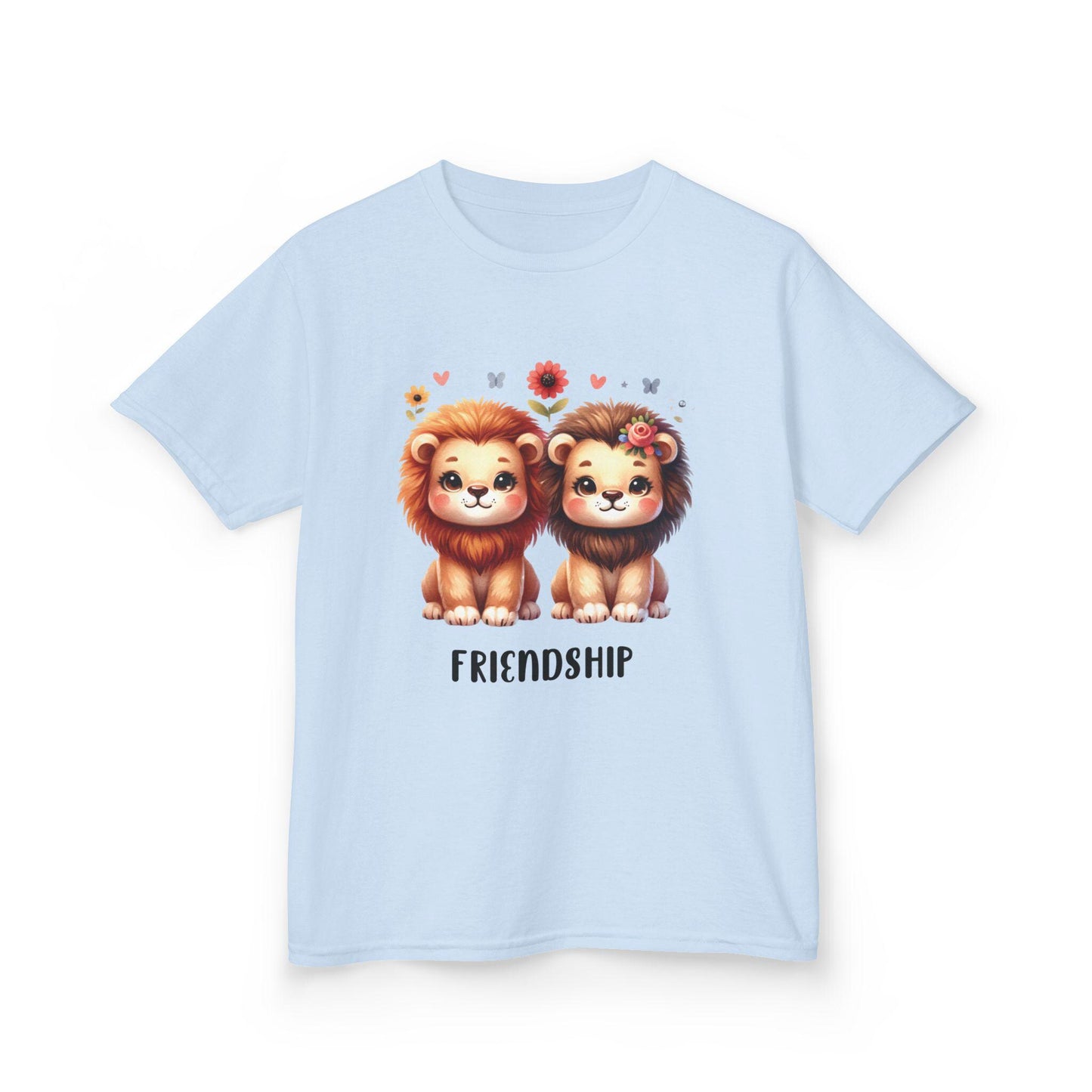 Kids Friendship Graphic Tee, Fun Shirt for Children, Cool Summer Clothing, Gift for Kids, Party Wear, Cool Boho Lion Natural Kids Youth Tee