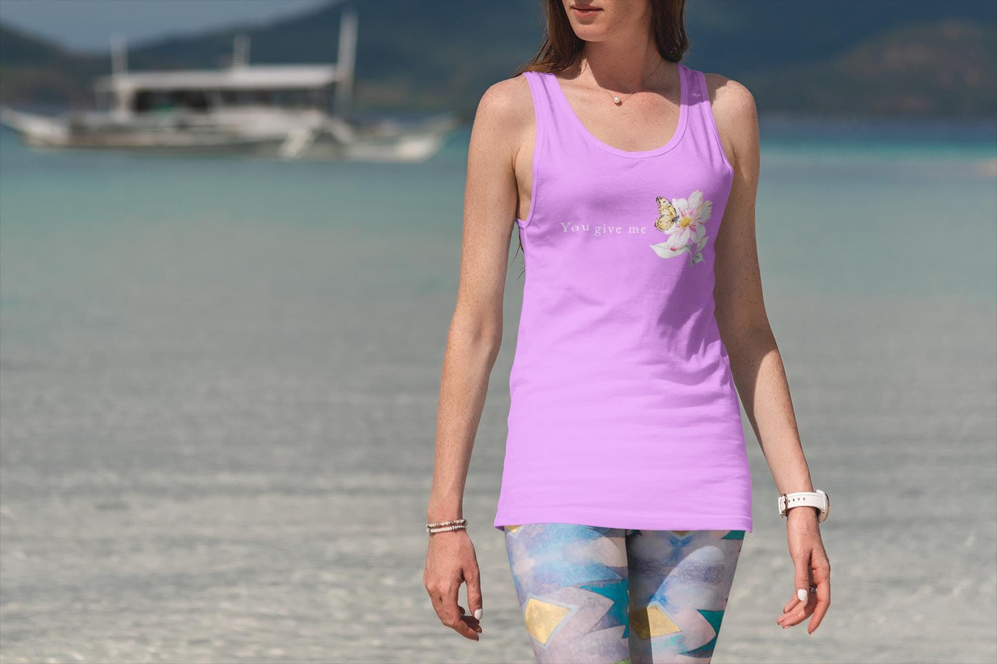 Whimsical Floral Butterfly Tank Top, Nature Lover Shirt, Everyday Casual Tee, Gift for Her, Spring Fashion Top, Eco-friendly Apparel, Unisex