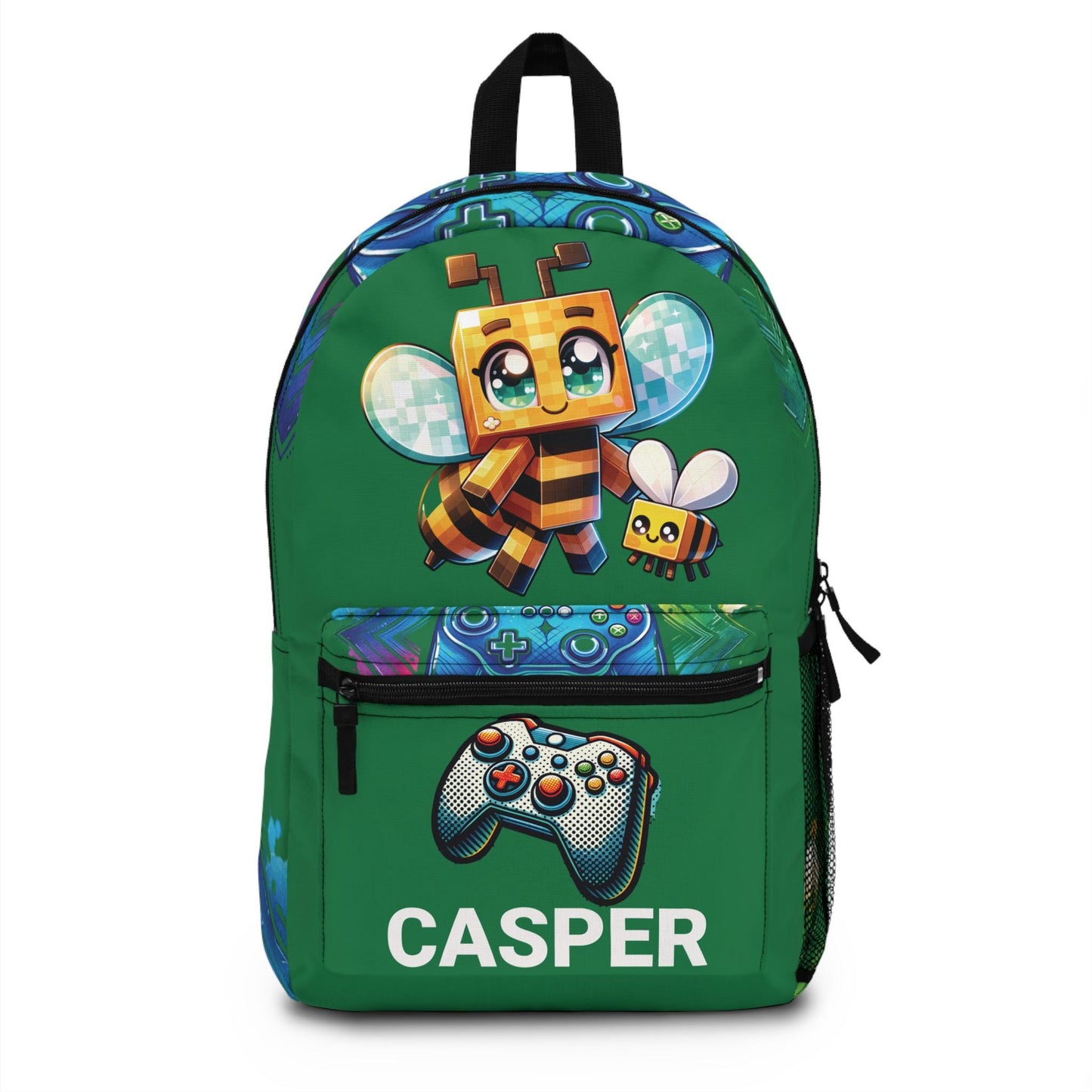 Personalized Name Gamer School Bookbag, Gaming Back to School Gear, Game Characters School Bag for Boys & Girls, Gamer Back to School Bag