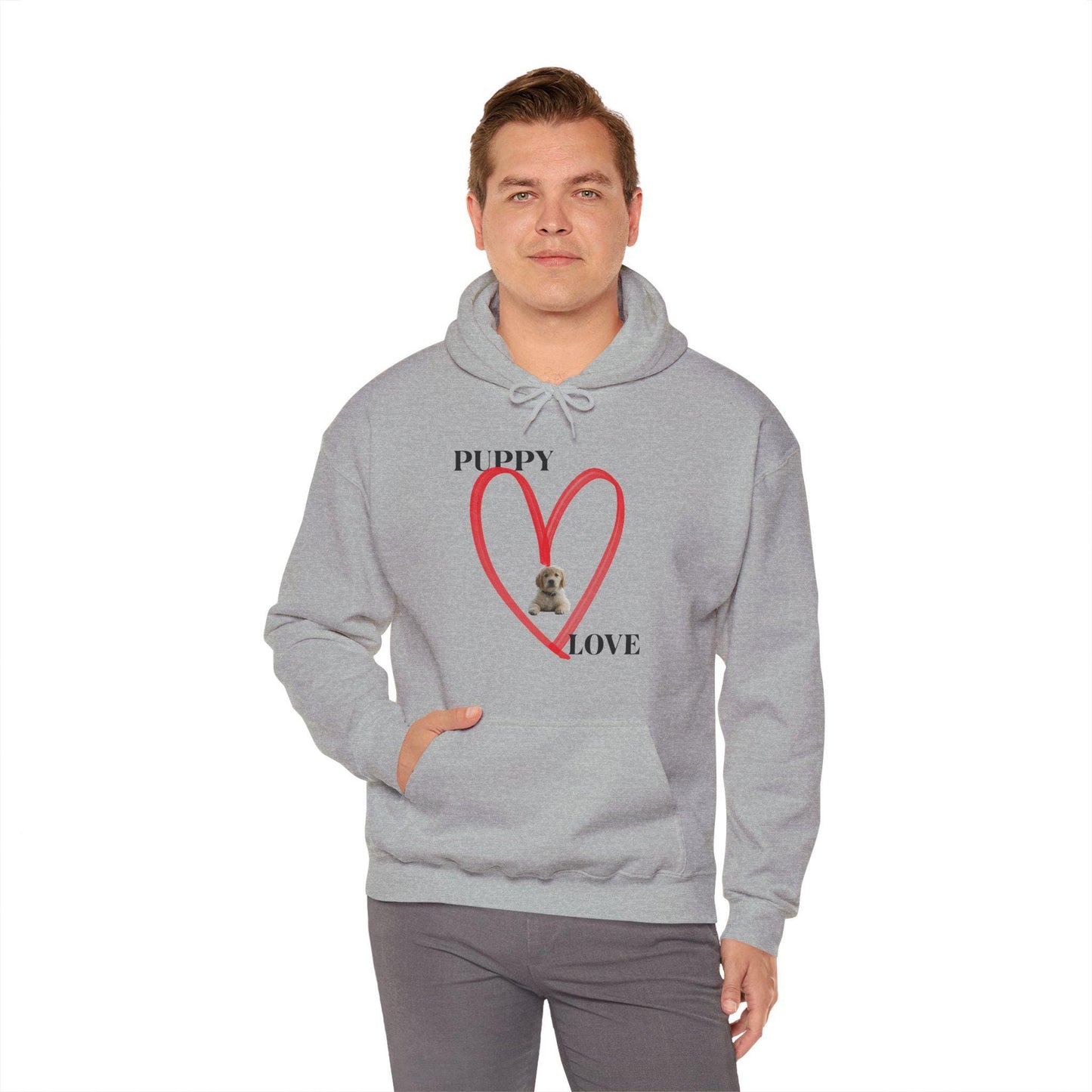 Puppy Love Hoodie, Cozy Pet Sweatshirt, Dog Lover Gift, Unisex Hoodie, Animal Apparel, Cute Dog Clothing