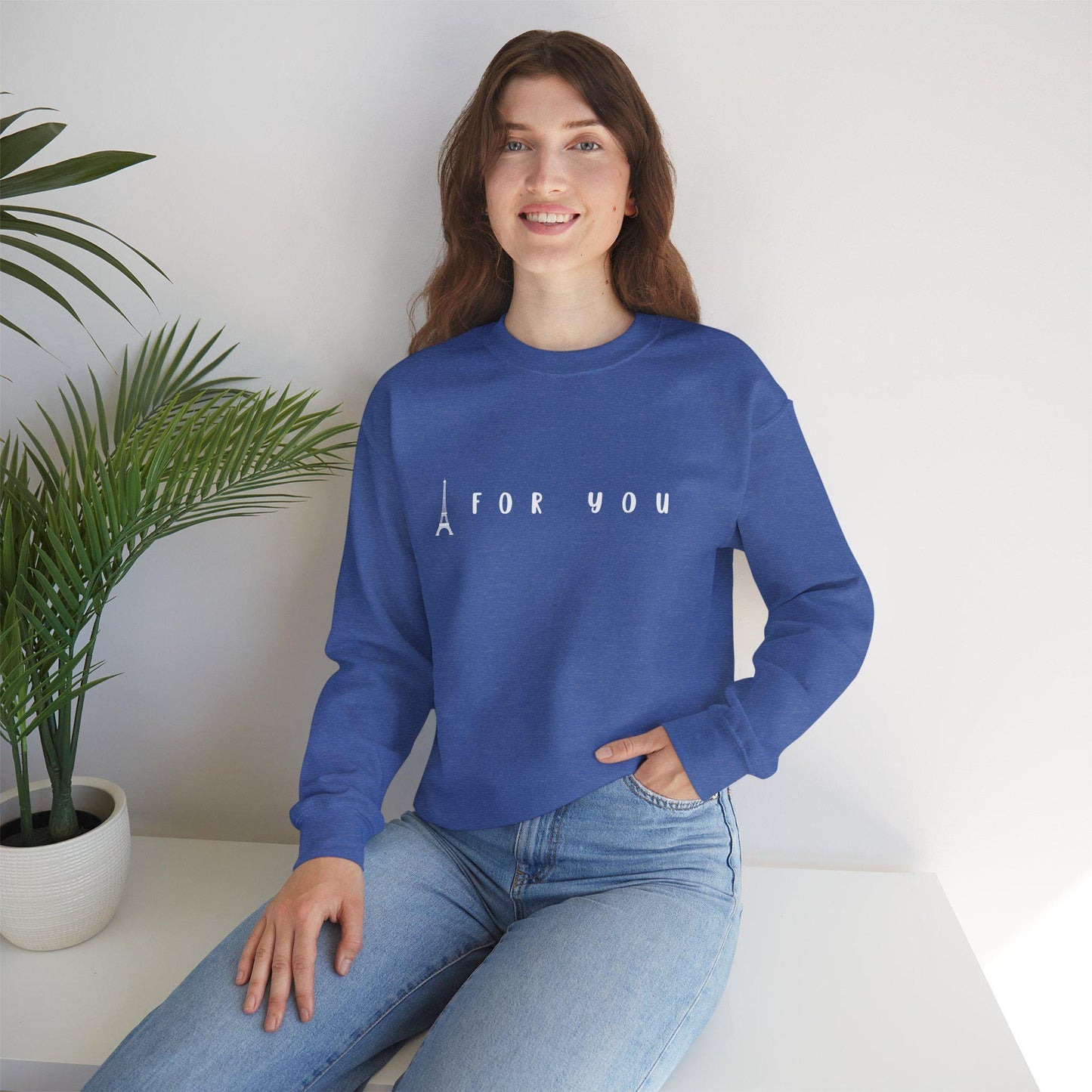 Eiffel in Love Unisex Sweatshirt, Fun Playful Summer Beach Sweatshirt, Flirty French Kiss Top, Paris Vacation Shirt, Parisian for Him/Her