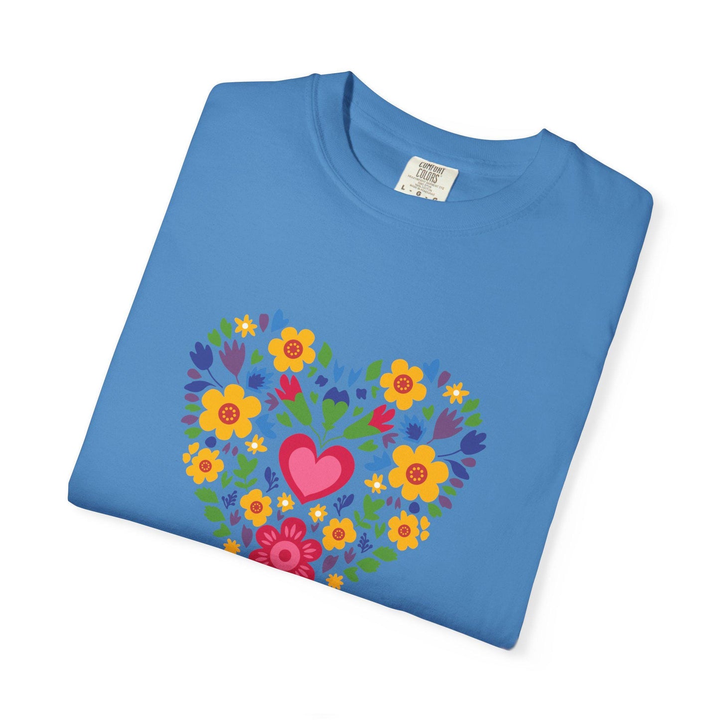 Floral Heart Unisex T-Shirt, Colorful Graphic Tee for Nature Lovers, Perfect for Spring Parties, Mother's Day Gift, Casual Everyday Wear