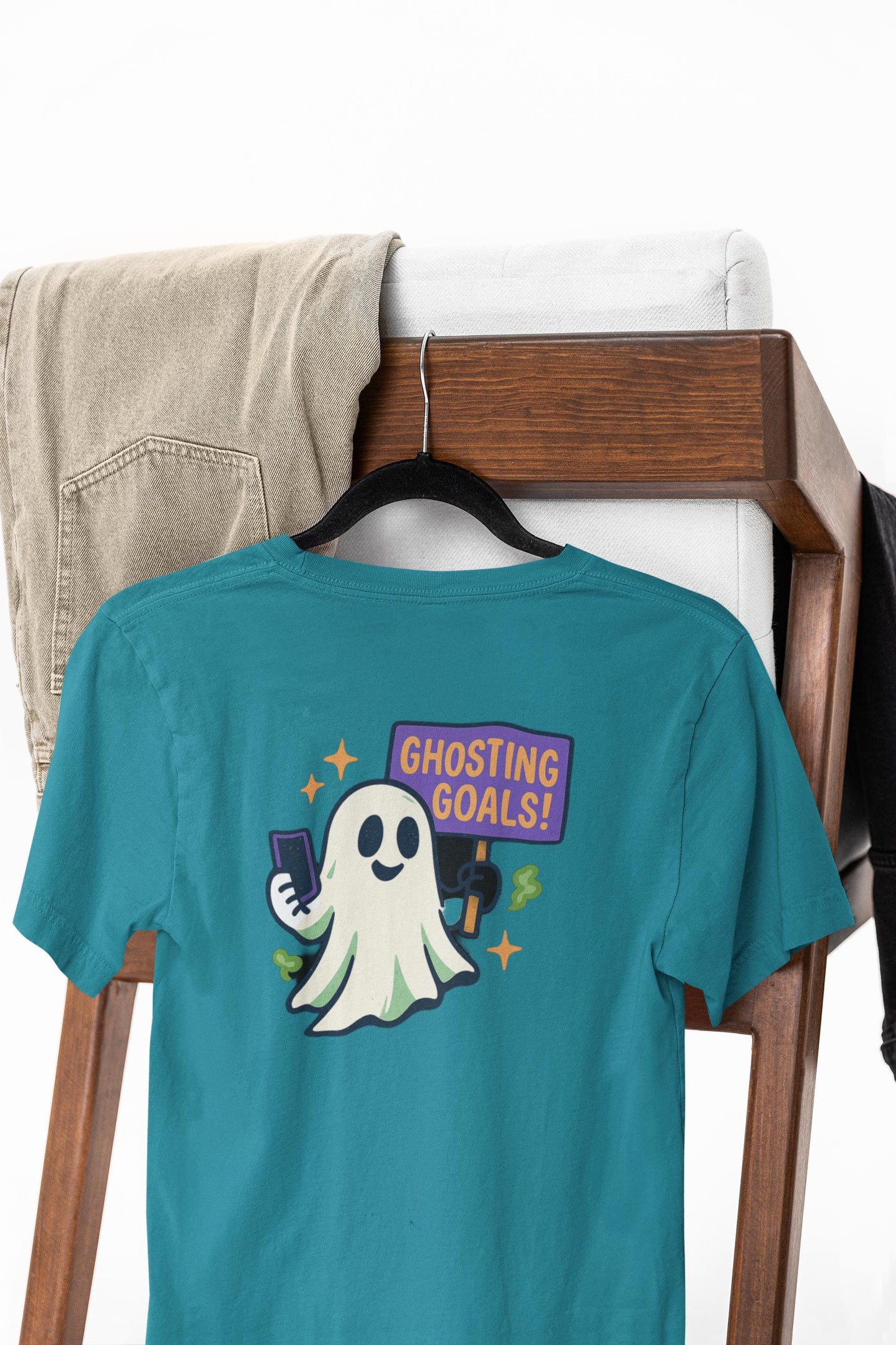 Ghosting Goals Youth Short Sleeve Tee, Fun Halloween Tee, Cute Ghost Graphic Tee, Spooky Season Apparel, Kids' Halloween Top Back to School