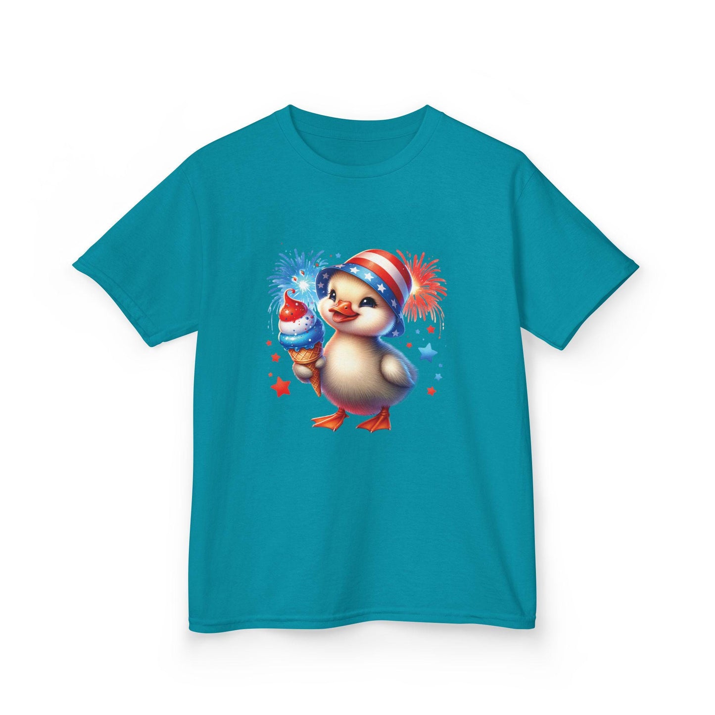 Fourth July Tee, Kids Fun Duck Graphic Tee, Fun Shirt for Children, Cool Summer Clothing, Independence Day Gift For Kids, Red White Blue