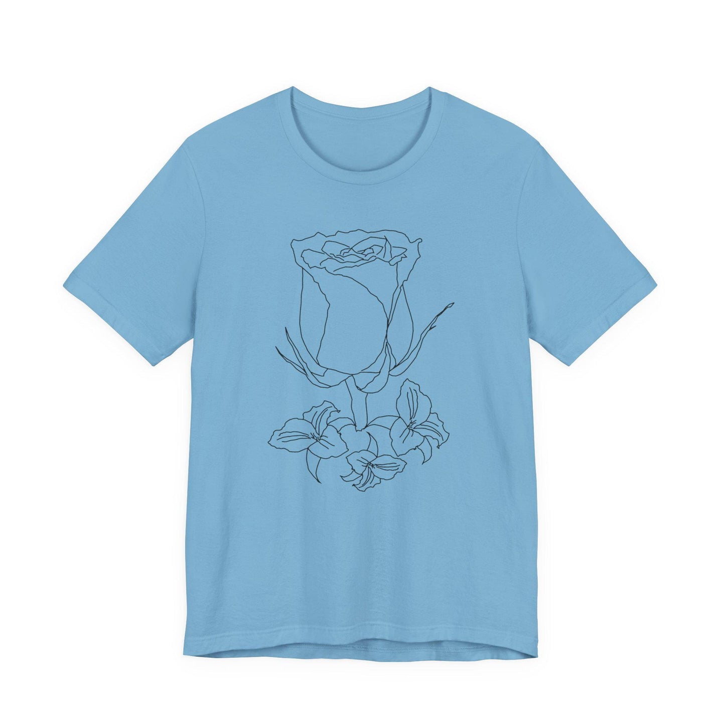 Elegant Floral Rose Tee, Minimalist T-Shirt, Gift for Her, Casual Wear, Spring Fashion, Birthday Gift, Nature Lover