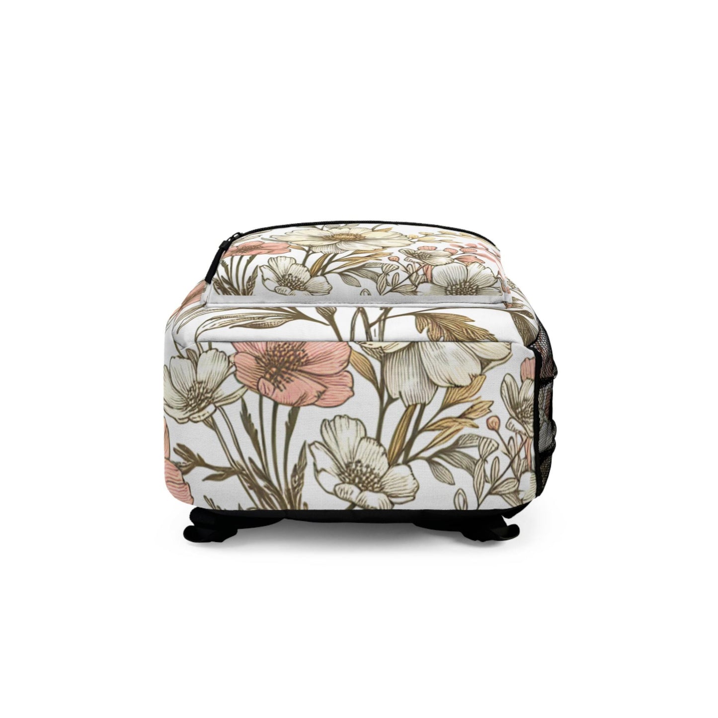 Boho Floral Backpack, Flower School Bag, Flower Print bag, Ideal for Elementary & Middle School Students, Back to School Supply for Students