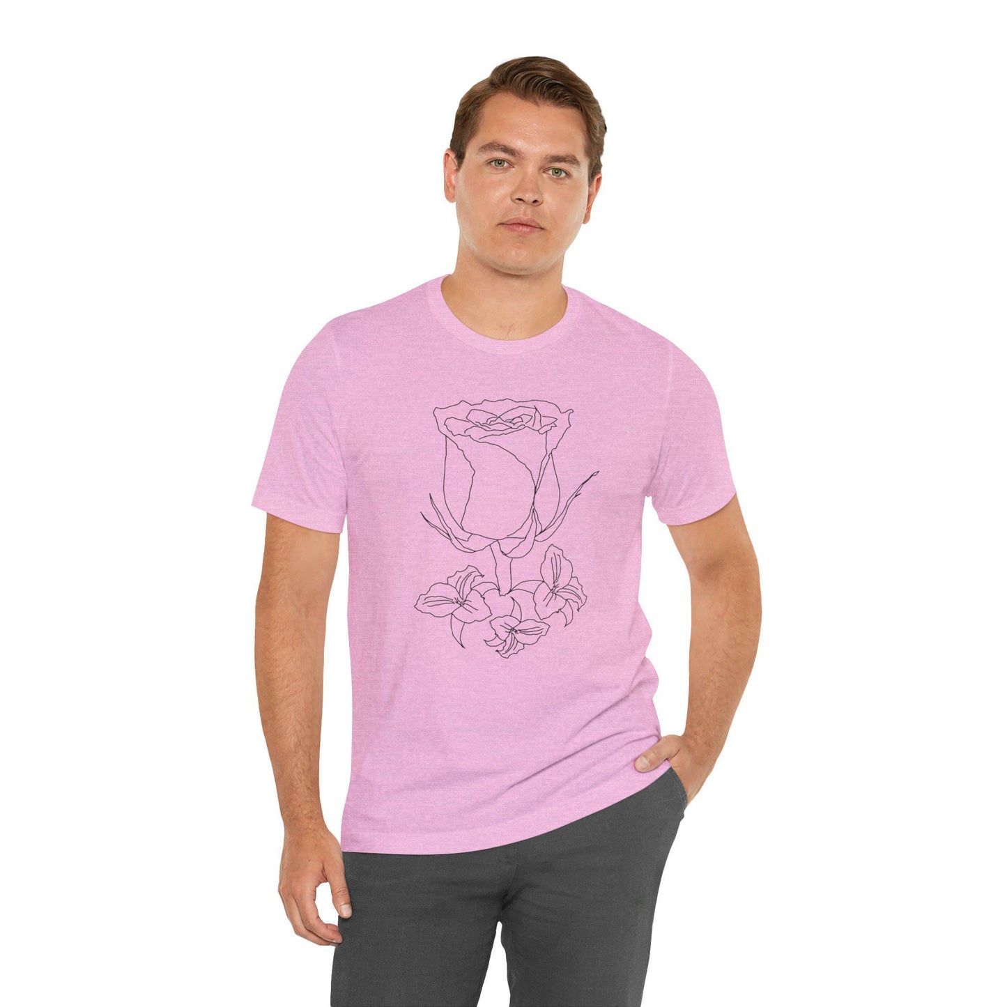 Elegant Floral Rose Tee, Minimalist T-Shirt, Gift for Her, Casual Wear, Spring Fashion, Birthday Gift, Nature Lover