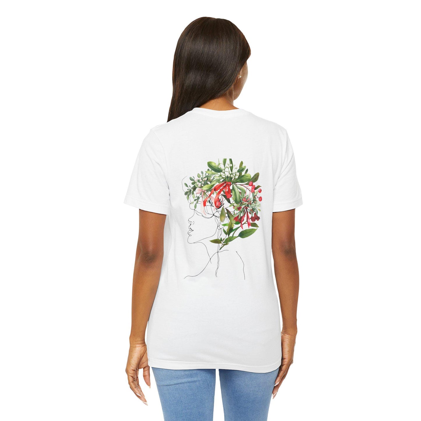 Floral Silhouette T-Shirt - Casual Spring Summer Fall Wear, Gift for Nature Lovers, Art Tee, Unisex Graphic Tee, Spring Fashion