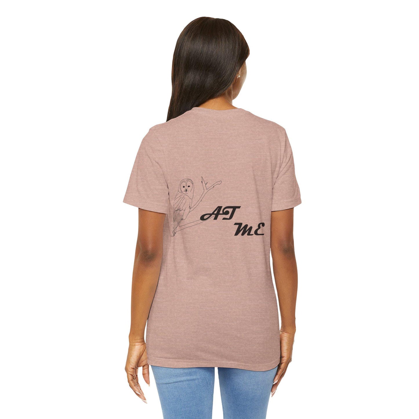 Boho Owl Graphic Tee, Relaxed Fit Shirt, Nature Lover Gift, Casual Wear, Eco-friendly Apparel