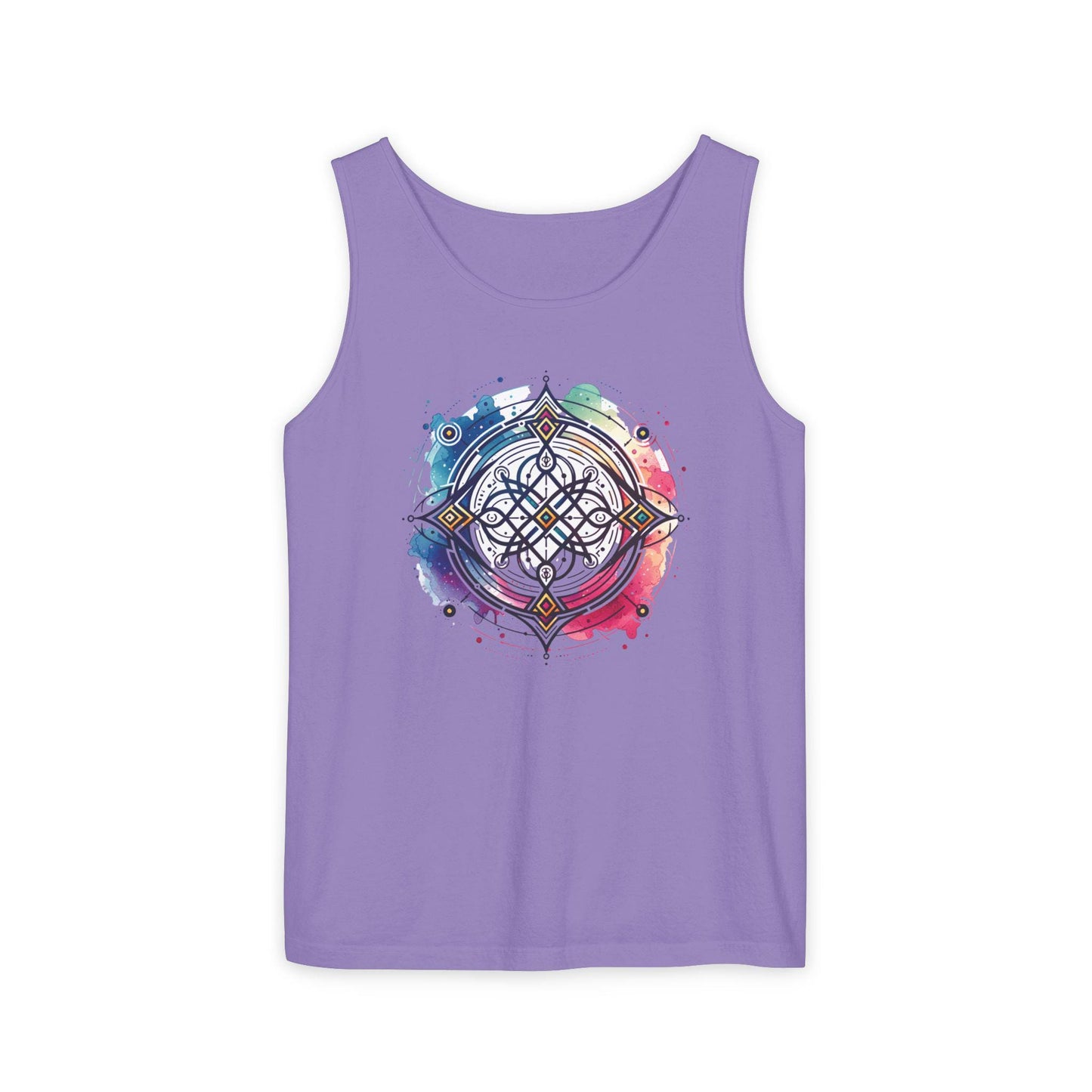 Colorful Mandala Tank Top, Neodiverse Astro Celestial Neo-Soul Tee, Boho Festival Shirt, Perfect Comfort Casual Holiday Weekend Wear