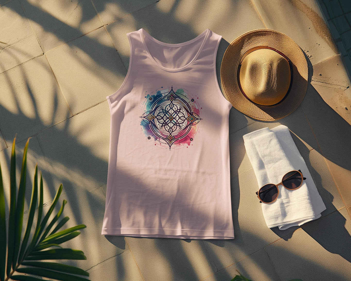 Colorful Mandala Tank Top, Neodiverse Astro Celestial Neo-Soul Tee, Boho Festival Shirt, Perfect Comfort Casual Holiday Weekend Wear