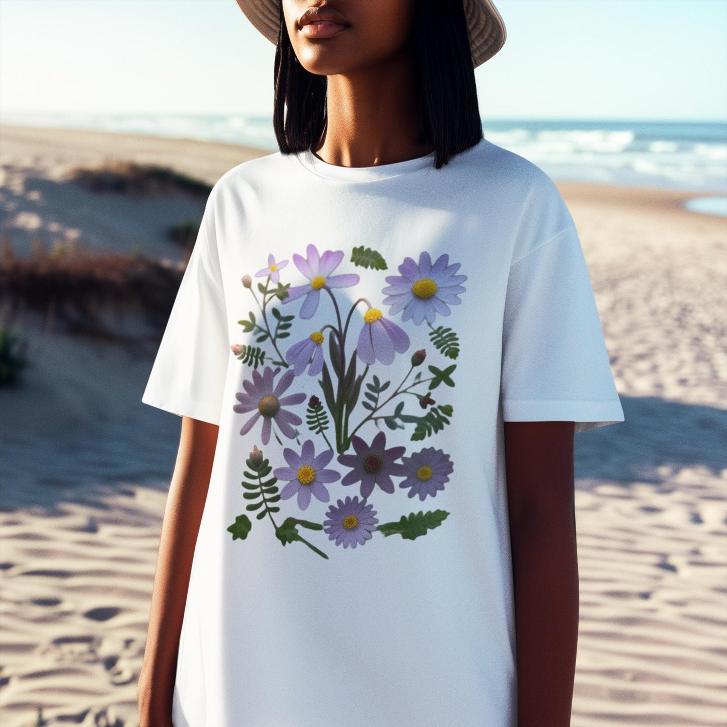 Boho Wildflowers Short-Sleeve T-Shirt, Spring Fashion, Casual Wear, Feminine Tee, Women's Floral Graphic Tee, Comfort Colors Tshirt