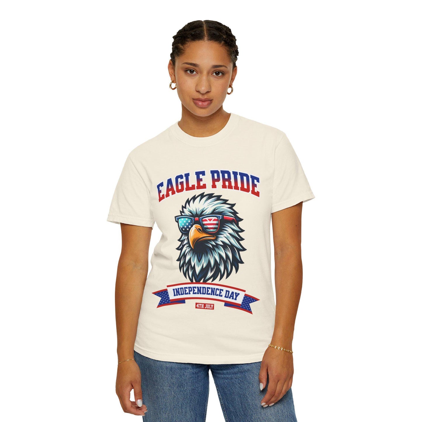 American Eagle 4th of July T-Shirt, Men and Women Garment-Dyed July 4th Tee, Summer BBQ, Independence Day, Red White Blue, Comfort Colors.
