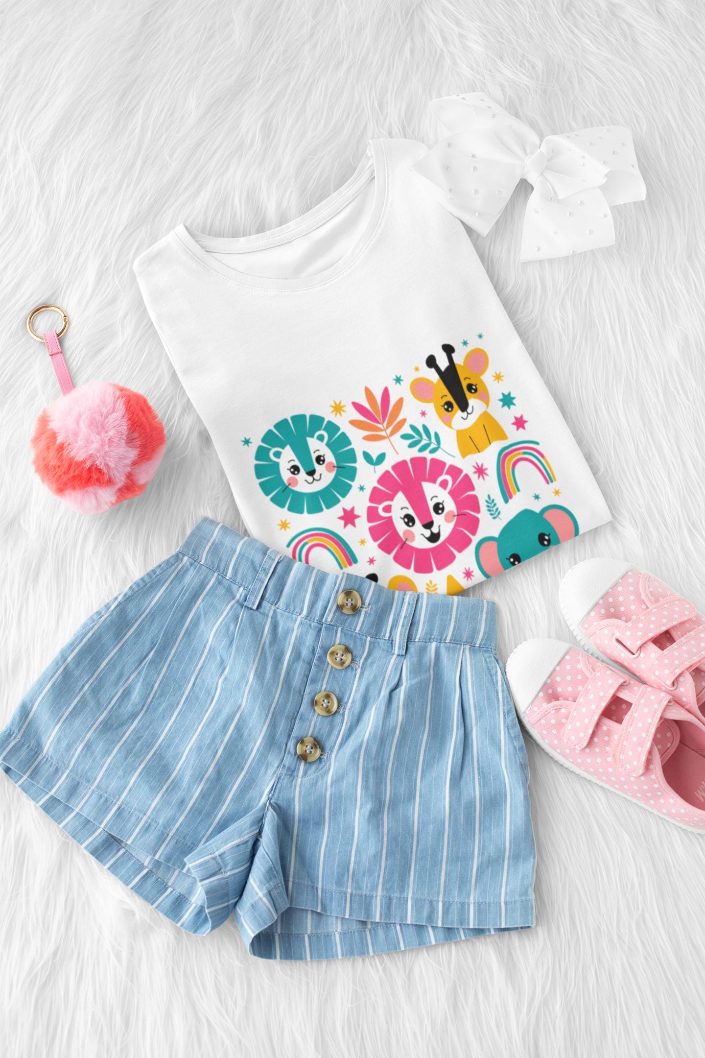 Colorful Animal Kids' Tee, Toddler T-Shirt, Cute Graphic Shirt, Fun Gift for Boys and Girls, Birthday Playtime Wear, Back to School Clothing