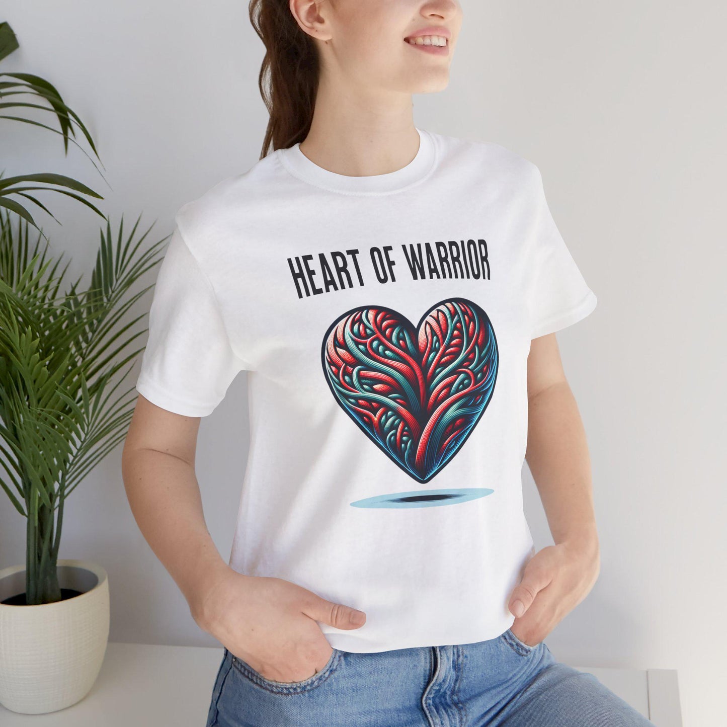 Heart of Warrior Unisex Tee, Inspirational Shirt, Motivational Gift, Casual Spring Summer Fall Wear, Empowerment Apparel, Heart Graphics Tee