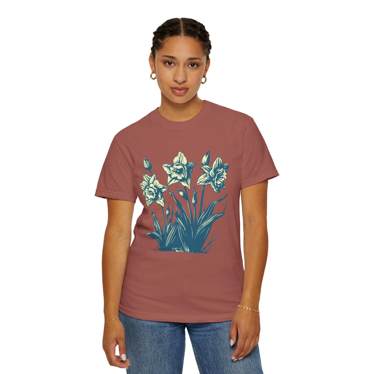 Boho Daisy Flower Shirt, Comfort Colors, Botanical Floral Graphic Tee, Nature Lovers Gift, Casual Wear, Spring & Summer Fashion