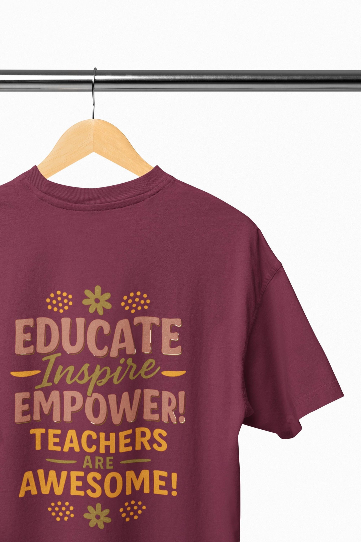 Educate Inspire Empower Teachers Are Awesome Beefy-T® Short-Sleeve T-Shirt, Great Gift for Educator, Ideal Back to School Tee, Teacher