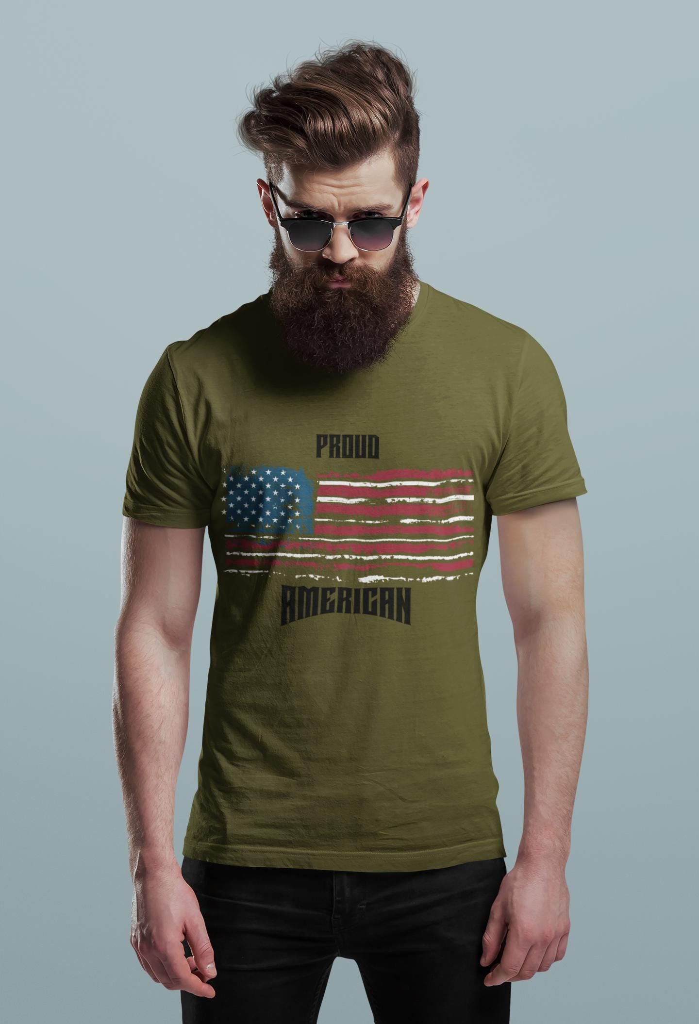 Proud American Graphic Tee, Unisex Short Sleeve Shirt, Patriotic Wear, USA Independence Day, Gift for Veterans, Casual Style