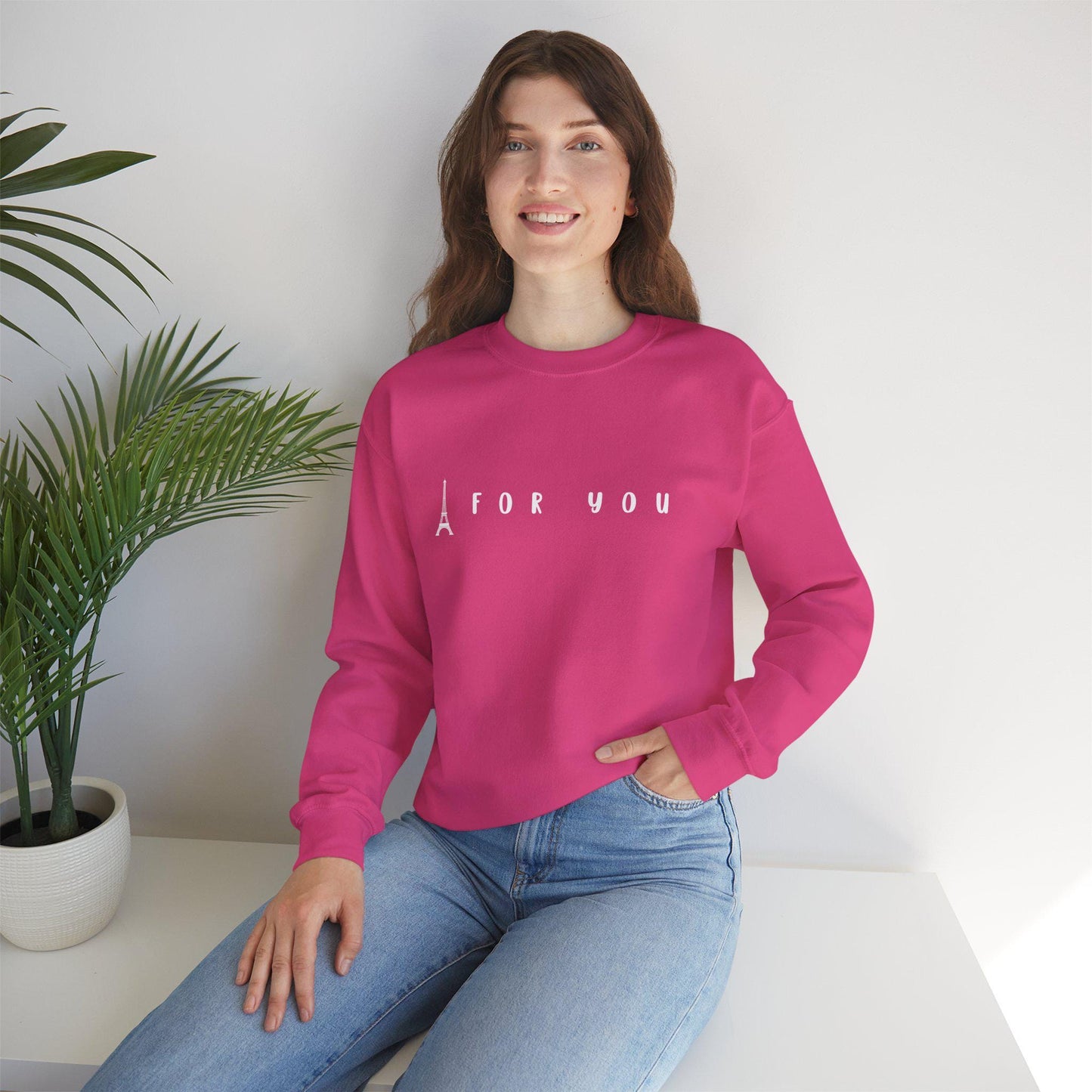 Eiffel in Love Unisex Sweatshirt, Fun Playful Summer Beach Sweatshirt, Flirty French Kiss Top, Paris Vacation Shirt, Parisian for Him/Her