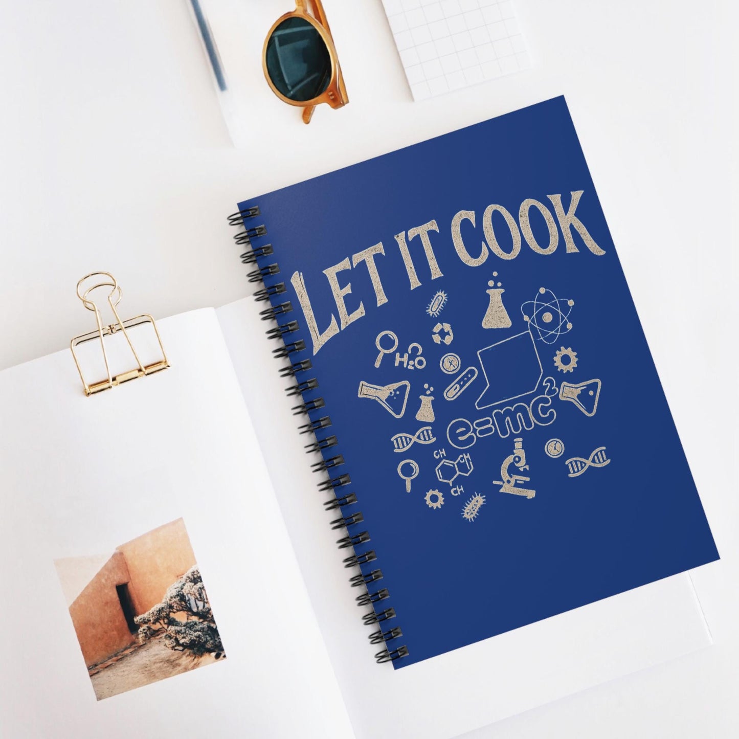 Science Lab Spiral Notebook, Chemistry Journal for Students Teachers STEM Gift Cute, Study Notes Planner Back to School Laboratory Scientist