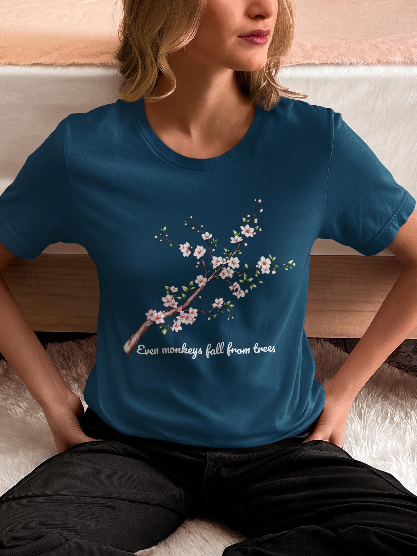 Cherry Blossoms Floral T-Shirt, Inspirational Quote Shirt, Gift for Nature Lovers, Casual Spring Tee, Motivational Apparel, Comfort Colors