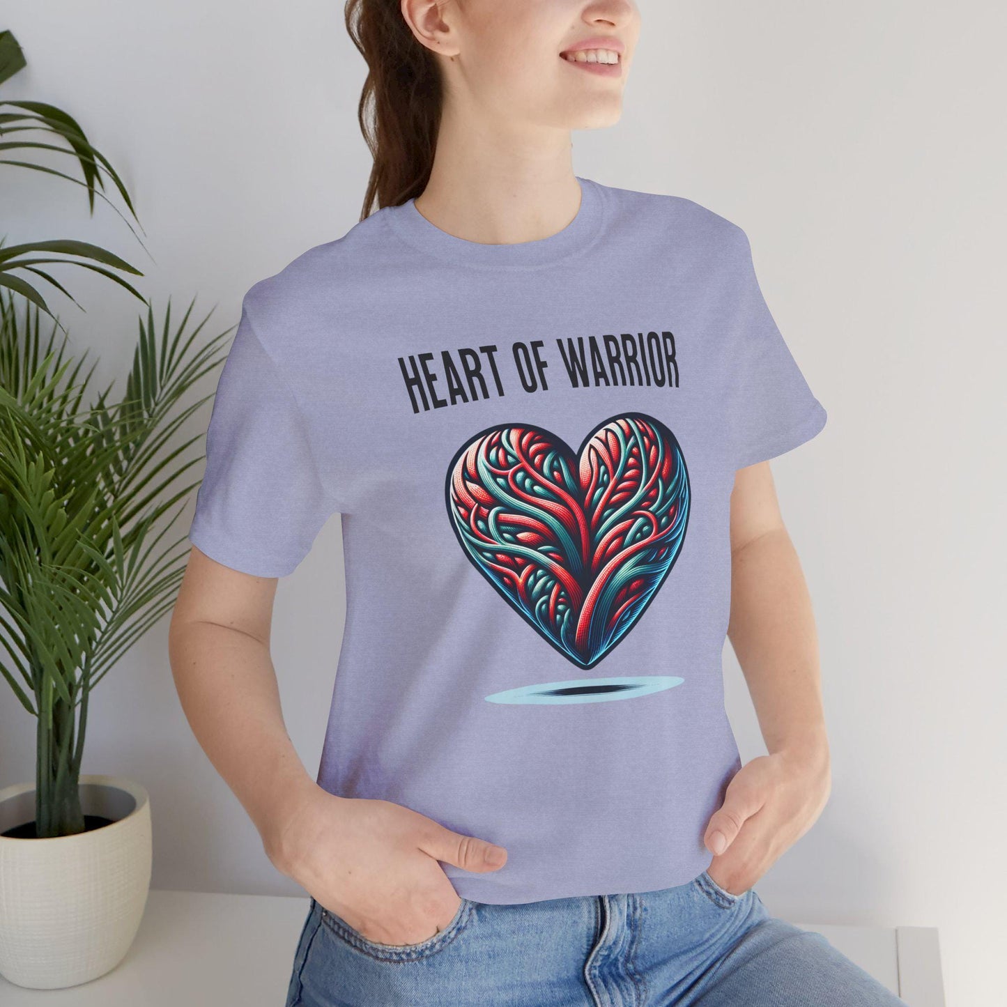 Heart of Warrior Unisex Tee, Inspirational Shirt, Motivational Gift, Casual Spring Summer Fall Wear, Empowerment Apparel, Heart Graphics Tee