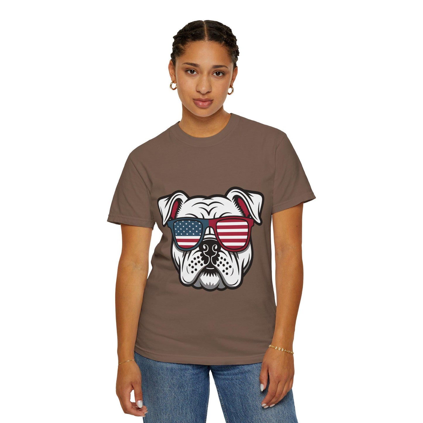 4th of July Pet Bulldog T-Shirt, Men and Women for July 4th, Summer, Independence Day, Red White Blue, Comfort Colors Back to School Apparel